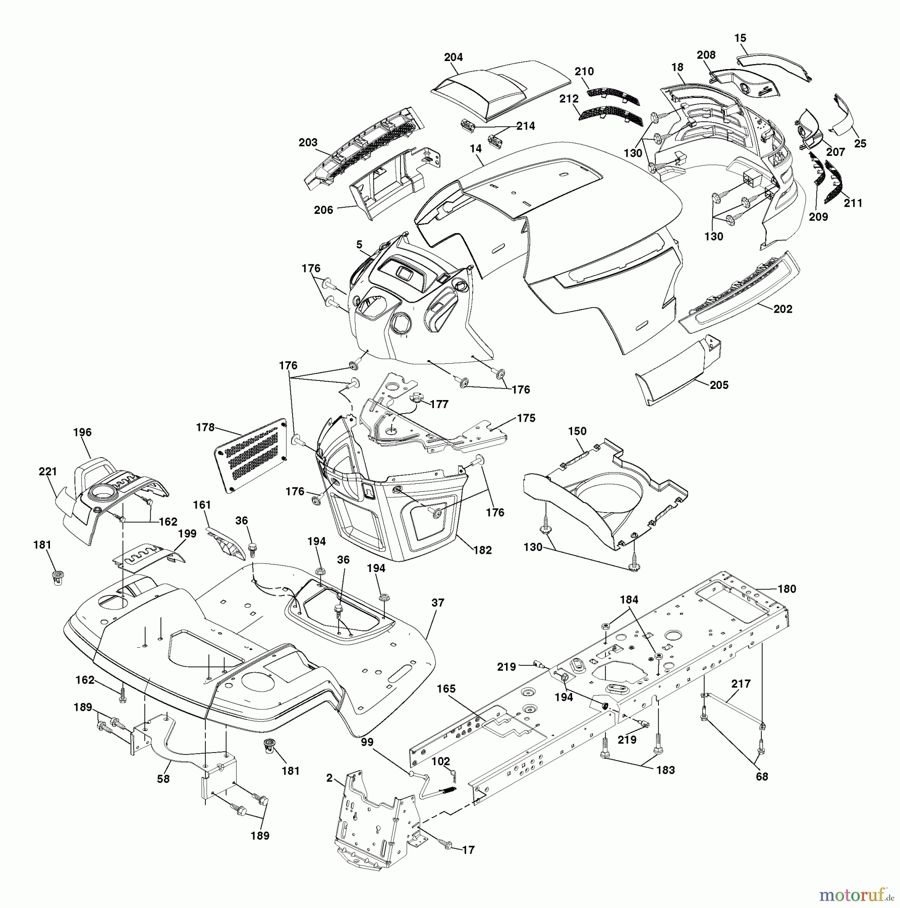 Husqvarna Rasen und Garten Traktoren YTH 20F42T (960430005) (917.279241) - Husqvarna Yard Tractor (2006-05 & After) (Sears Craftsman) Chassis
