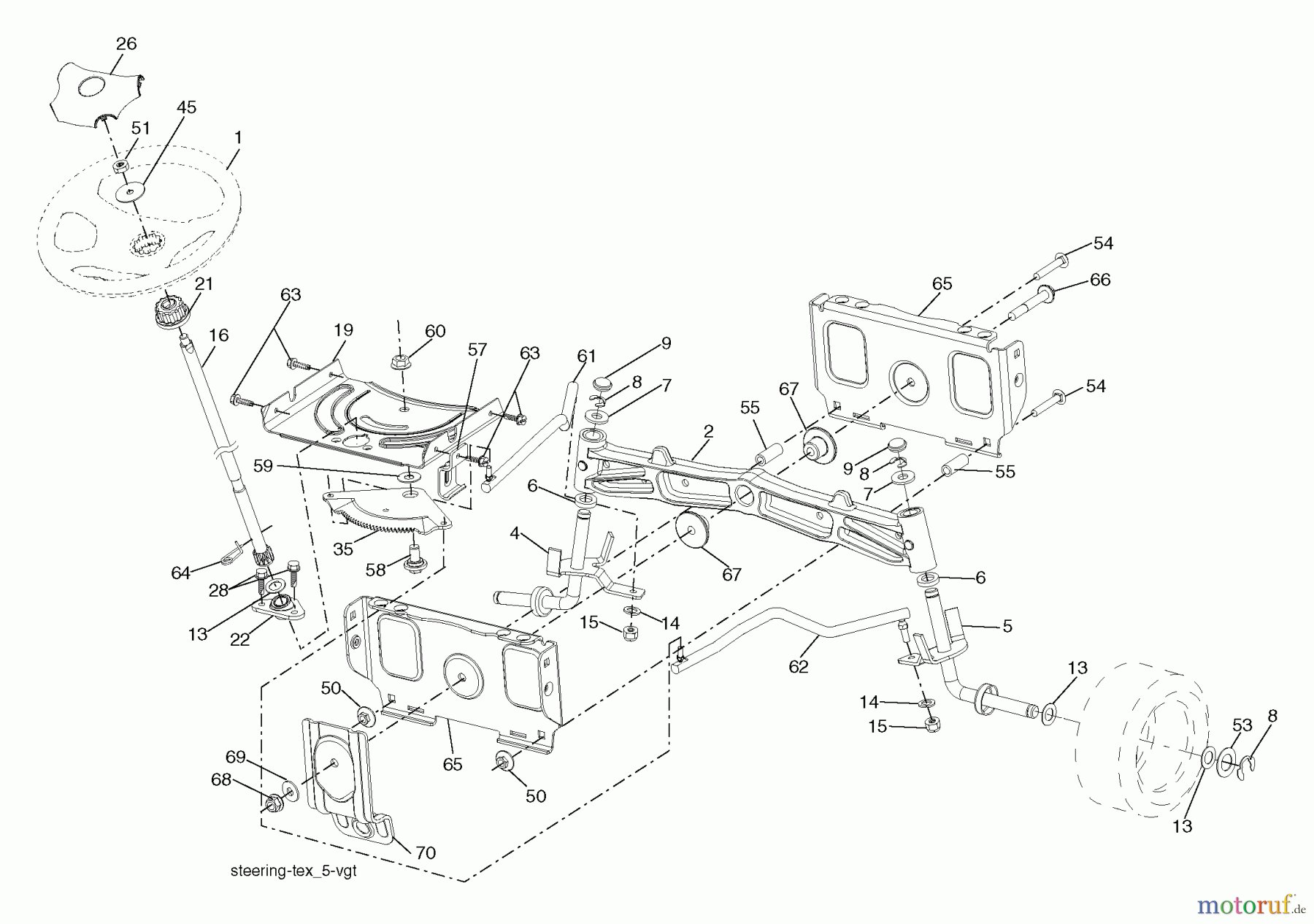 Husqvarna Rasen und Garten Traktoren YTH 20F42T (96043000500) - Husqvarna Yard Tractor (2006-05 & After) Steering Assembly