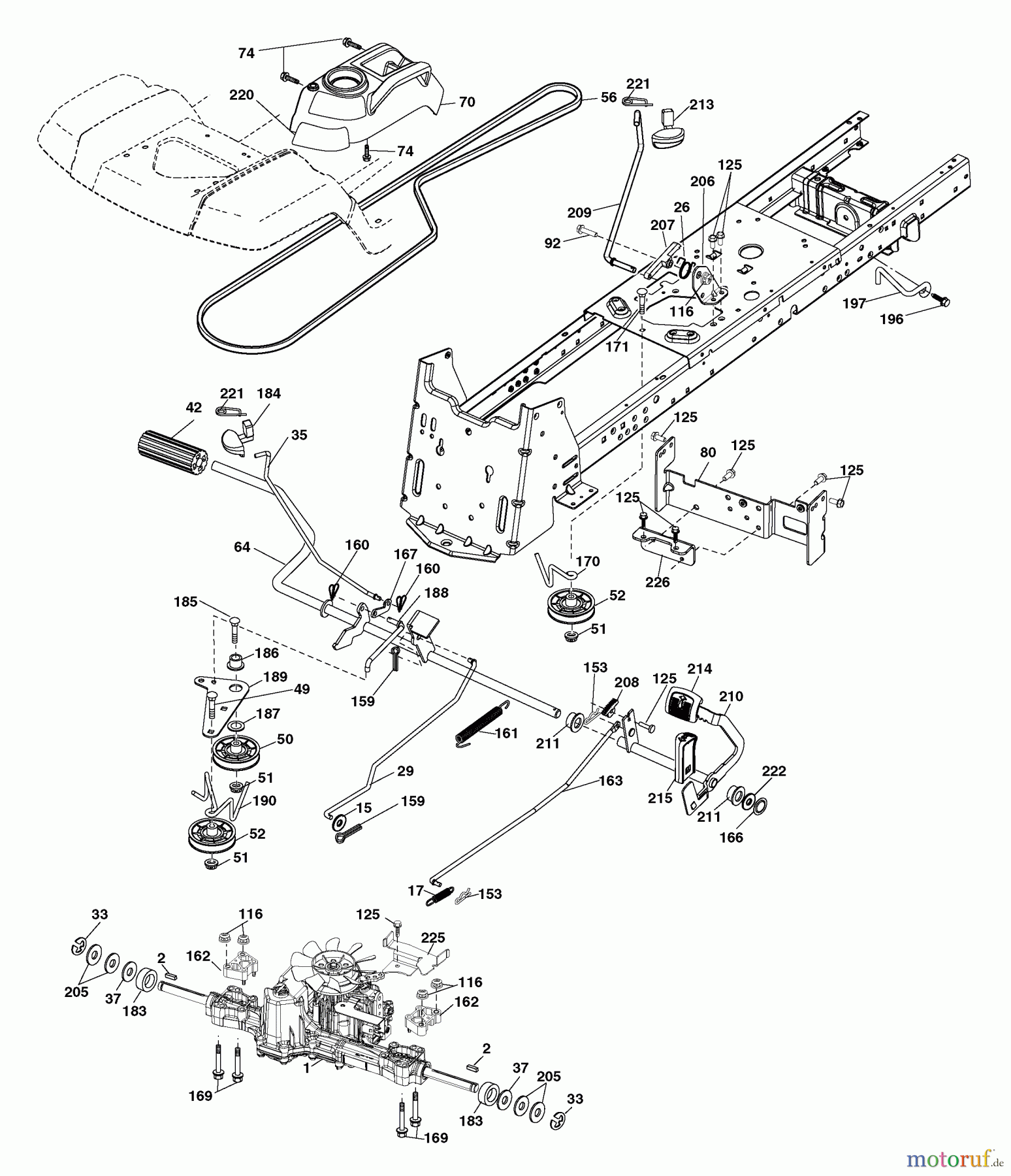  Husqvarna Rasen und Garten Traktoren YTH 20F42T (96043000501) - Husqvarna Yard Tractor (2006-05 & After) Drive