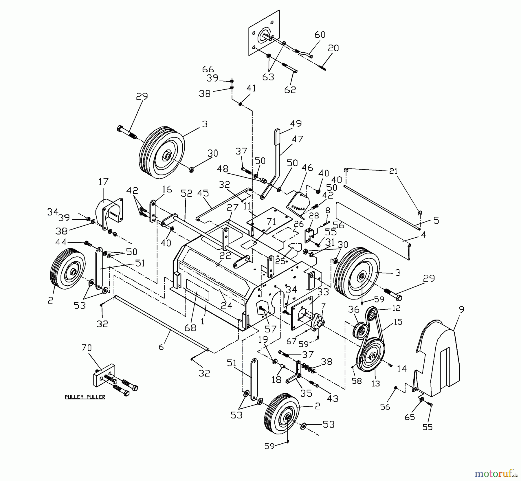 Husqvarna Belüfter / Vertikutierer / Rechen DTB 20 (968999191) - Husqvarna Dethatcher (2000-09 & After) Body Assembly