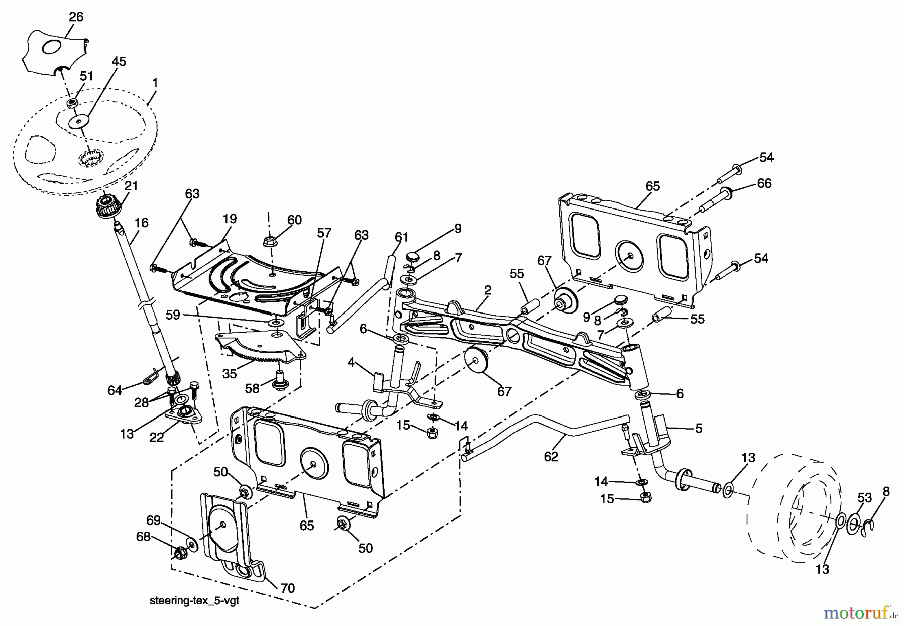 Husqvarna Rasen und Garten Traktoren YTH 20F42T (96043000502) - Husqvarna Yard Tractor (2006-09 & After) Steering Assembly