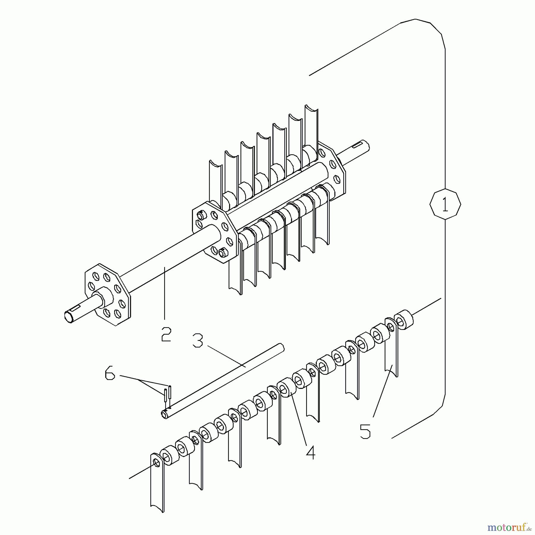 Husqvarna Belüfter / Vertikutierer / Rechen DT 20 (968999190) - Husqvarna Dethatcher (2000-09 & After) Dethatcher Shaft Assembly