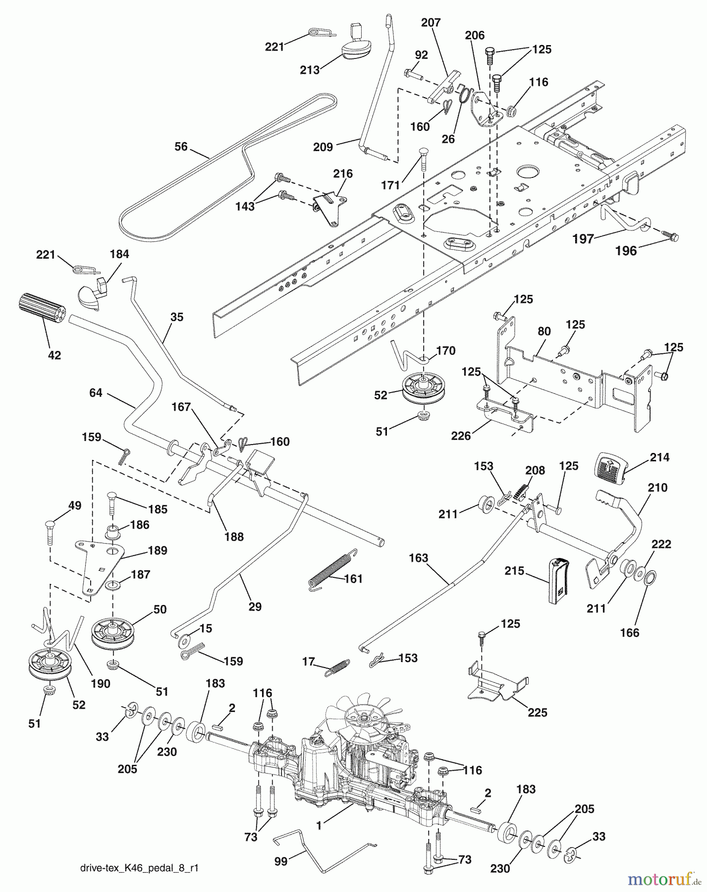  Husqvarna Rasen und Garten Traktoren YTH 20F42T (96043003900) - Husqvarna Yard Tractor (2007-12 & After) Drive