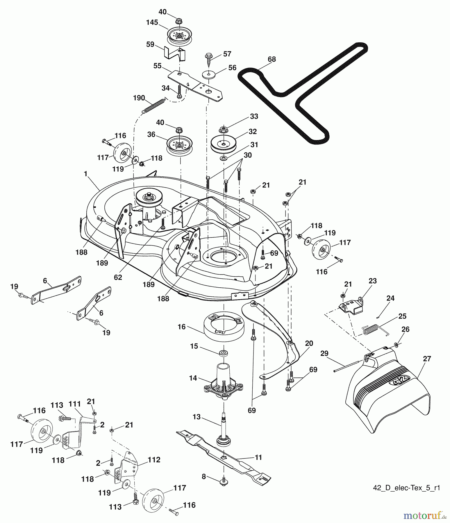 Husqvarna Rasen und Garten Traktoren YTH 20F42T (96043003900) - Husqvarna Yard Tractor (2007-12 & After) Mower Deck