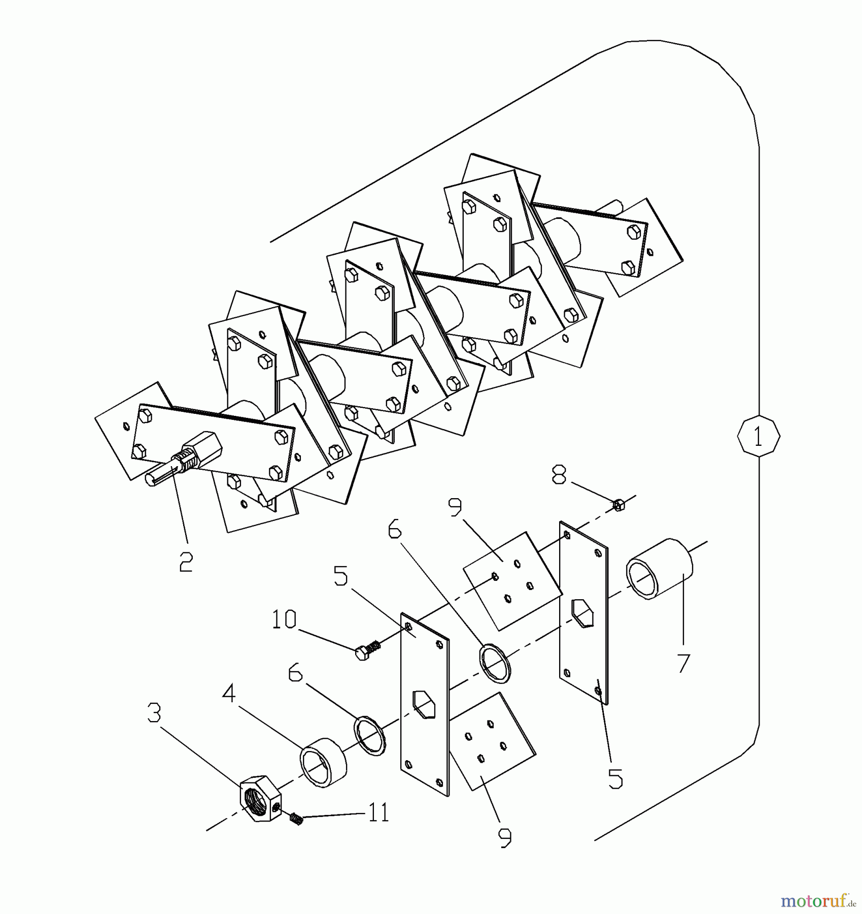 Husqvarna Belüfter / Vertikutierer / Rechen DT 20 (968999190) - Husqvarna Dethatcher (2000-09 & After) Slicer Shaft Assembly