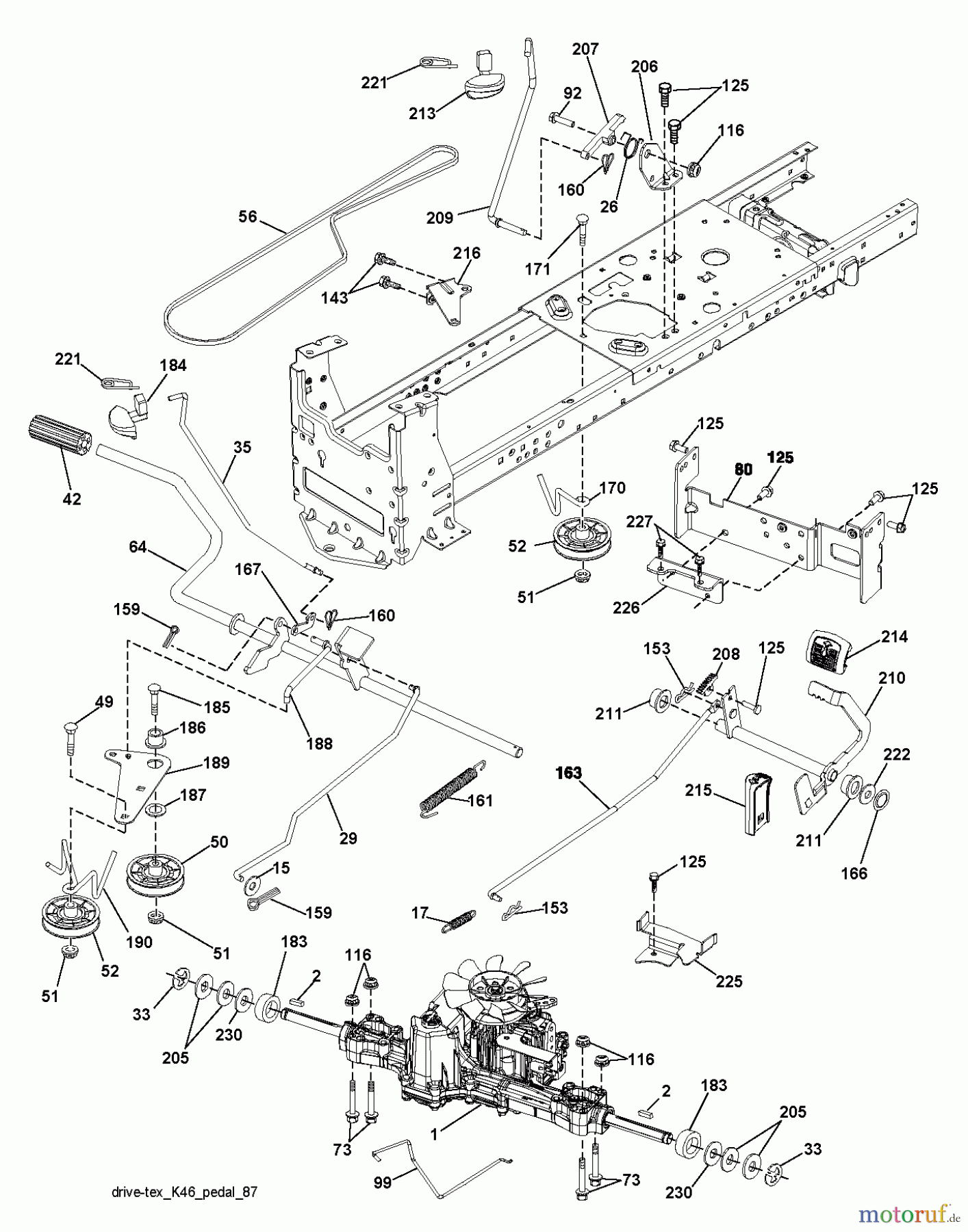 Husqvarna Rasen und Garten Traktoren YTH 20K46 (240460) - Husqvarna Yard Tractor (2010-12 & After) DRIVE