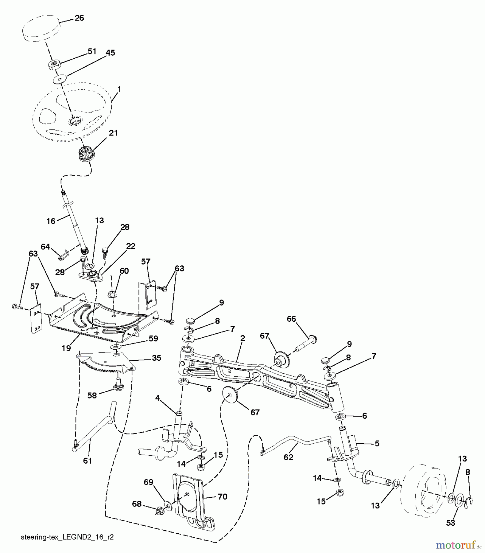 Husqvarna Rasen und Garten Traktoren YTH 20K46 (240460) - Husqvarna Yard Tractor (2010-12 & After) STEERING