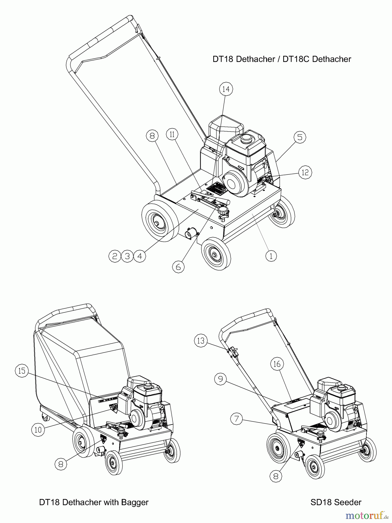 Husqvarna Belüfter / Vertikutierer / Rechen DT 18 (968981007) - Husqvarna Dethatcher (2000-12 & After) Dethatcher / Seeder Decal Placement