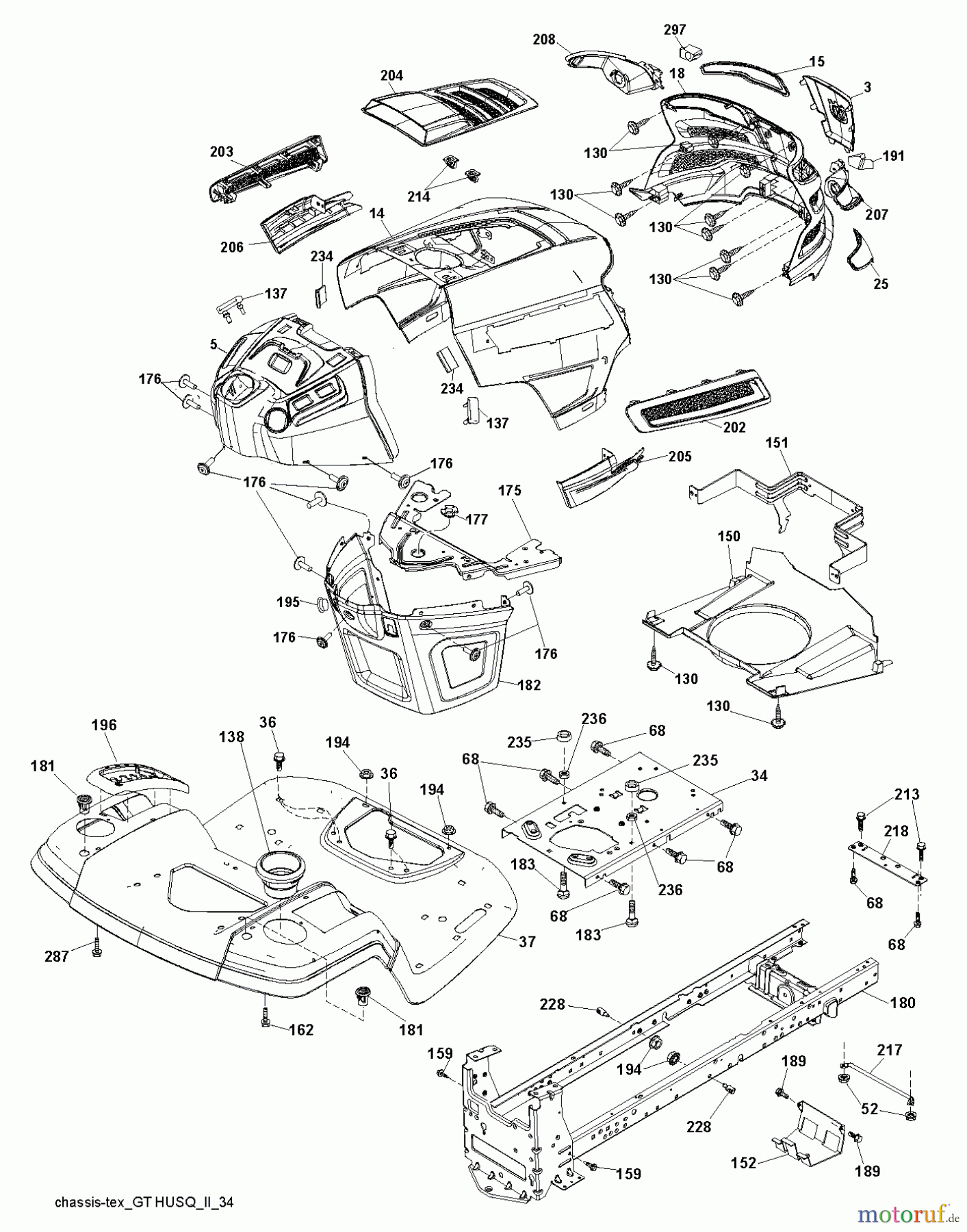 Husqvarna Rasen und Garten Traktoren YTH 20K46 (240462) - Husqvarna Yard Tractor (2011-05 & After) CHASSIS / FRAME