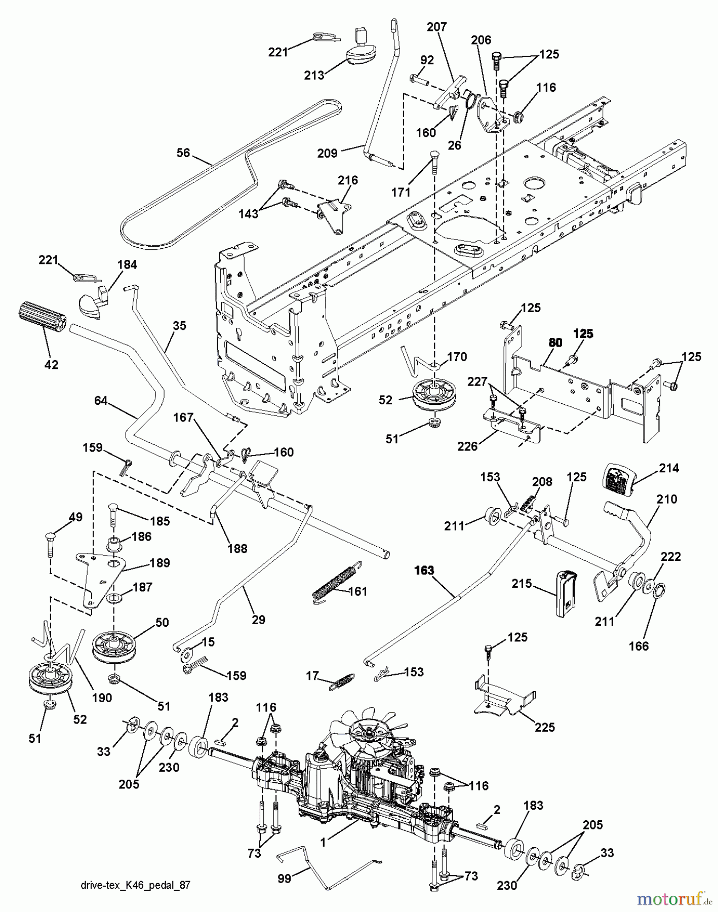 Husqvarna Rasen und Garten Traktoren YTH 20K46 (240462) - Husqvarna Yard Tractor (2011-05 & After) DRIVE