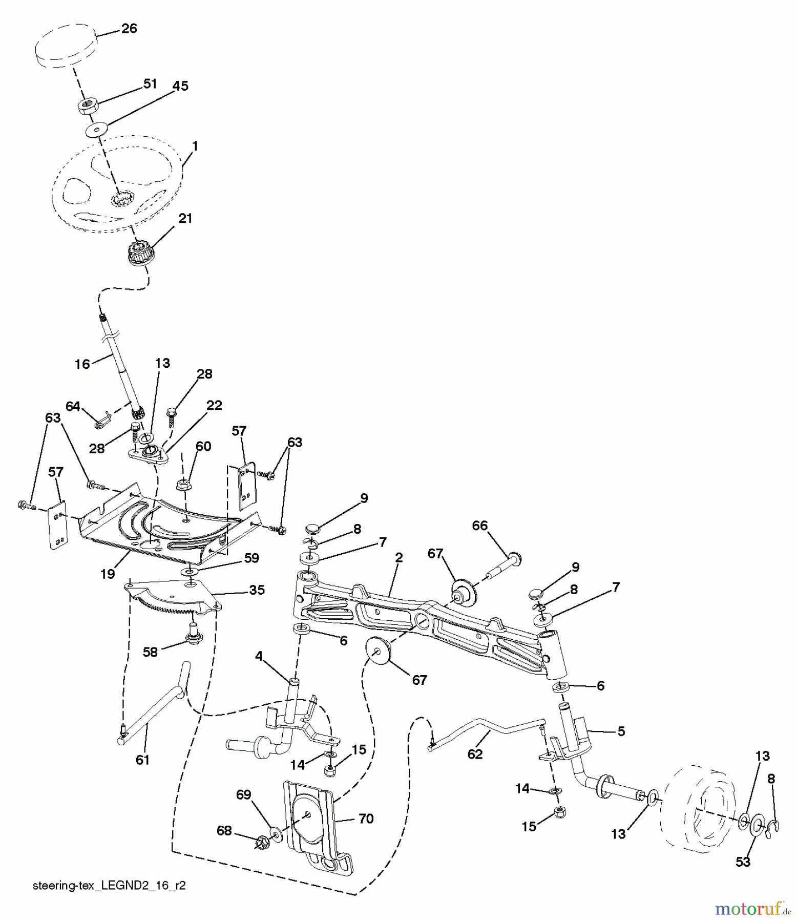 Husqvarna Rasen und Garten Traktoren YTH 20K46 (240462) - Husqvarna Yard Tractor (2011-05 & After) STEERING