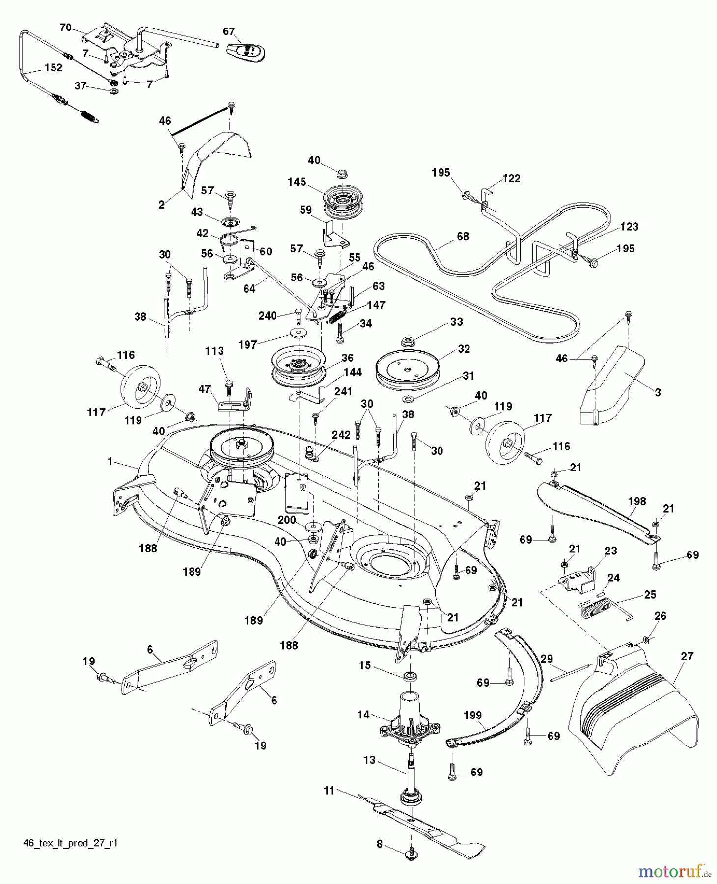 Husqvarna Rasen und Garten Traktoren YTH 20K46 (240462) - Husqvarna Yard Tractor (2011-05 & After) MOWER DECK / CUTTING DECK