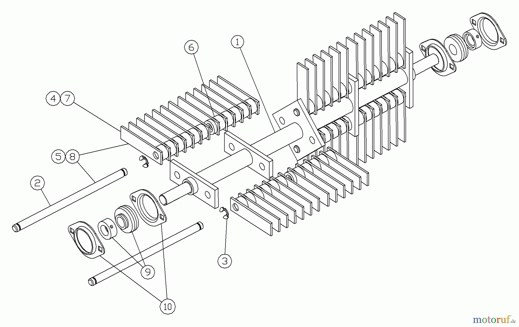 Husqvarna Belüfter / Vertikutierer / Rechen DT 18 (968981007) - Husqvarna Dethatcher (2000-12 & After) Flail Blade Reel