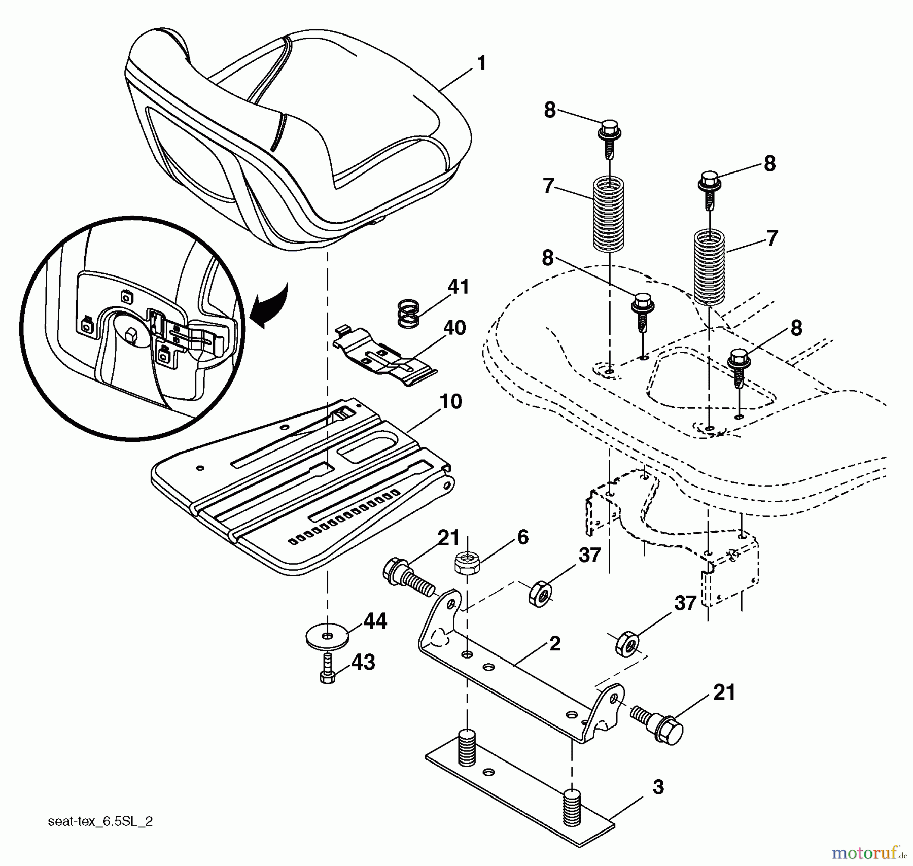 Husqvarna Rasen und Garten Traktoren YTH 20K46 (917.289541) - Husqvarna Yard Tractor (2010-01 & After) (Sears Craftsman) Seat Assembly