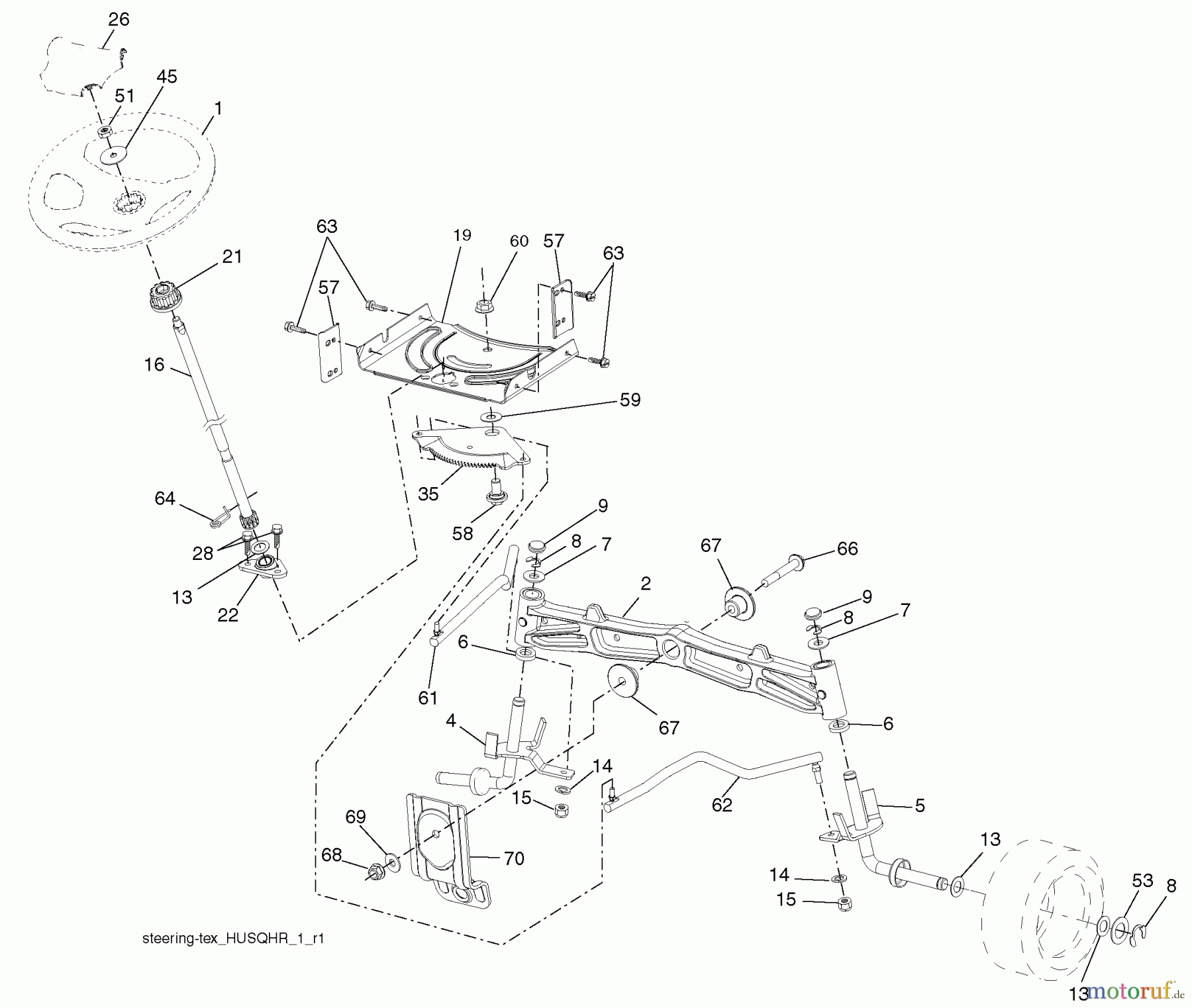 Husqvarna Rasen und Garten Traktoren YTH 20K46 (917.289541) - Husqvarna Yard Tractor (2010-01 & After) (Sears Craftsman) Steering Assembly