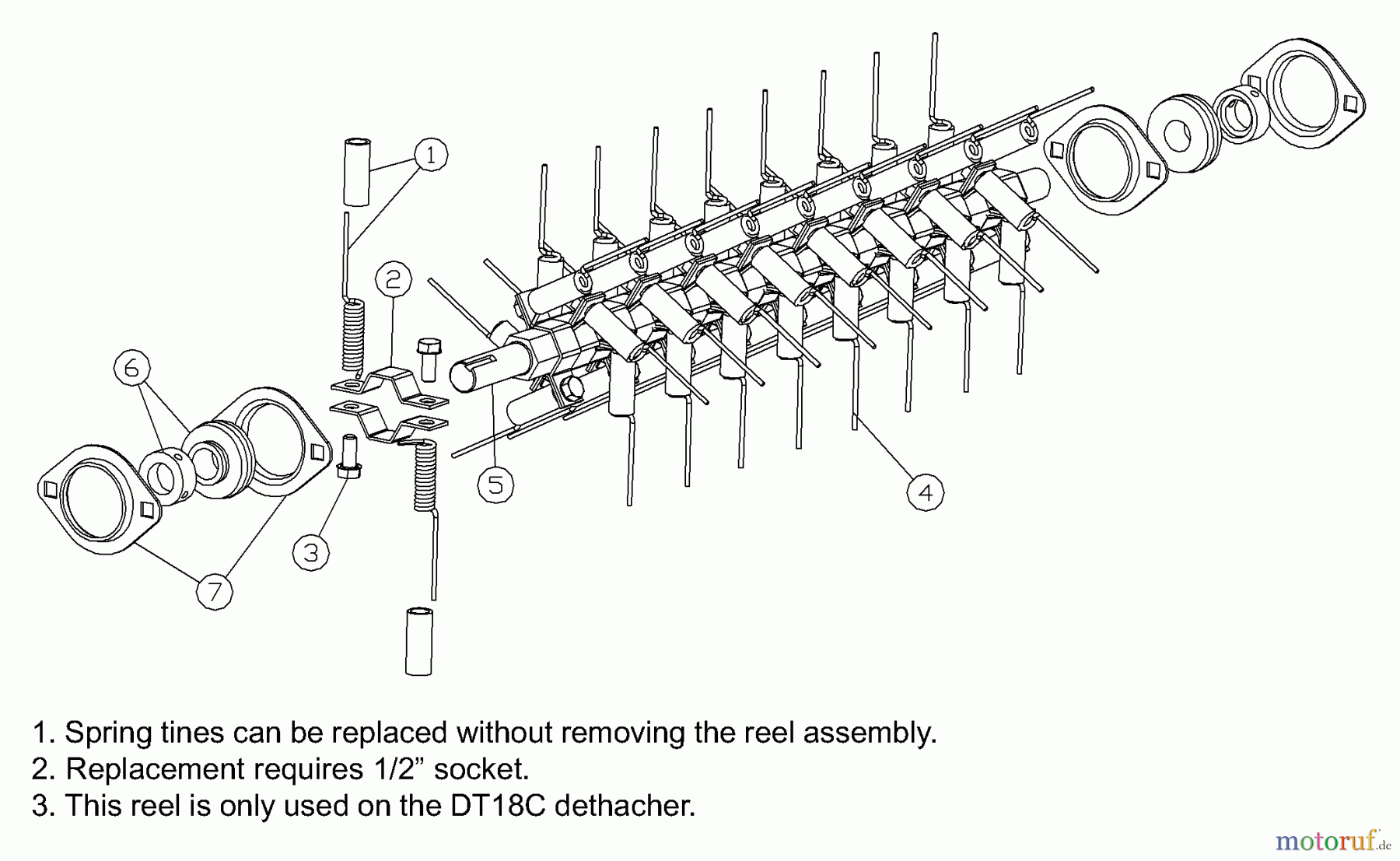 Husqvarna Belüfter / Vertikutierer / Rechen DT 18 (968981007) - Husqvarna Dethatcher (2000-12 & After) Spring Tine Reel
