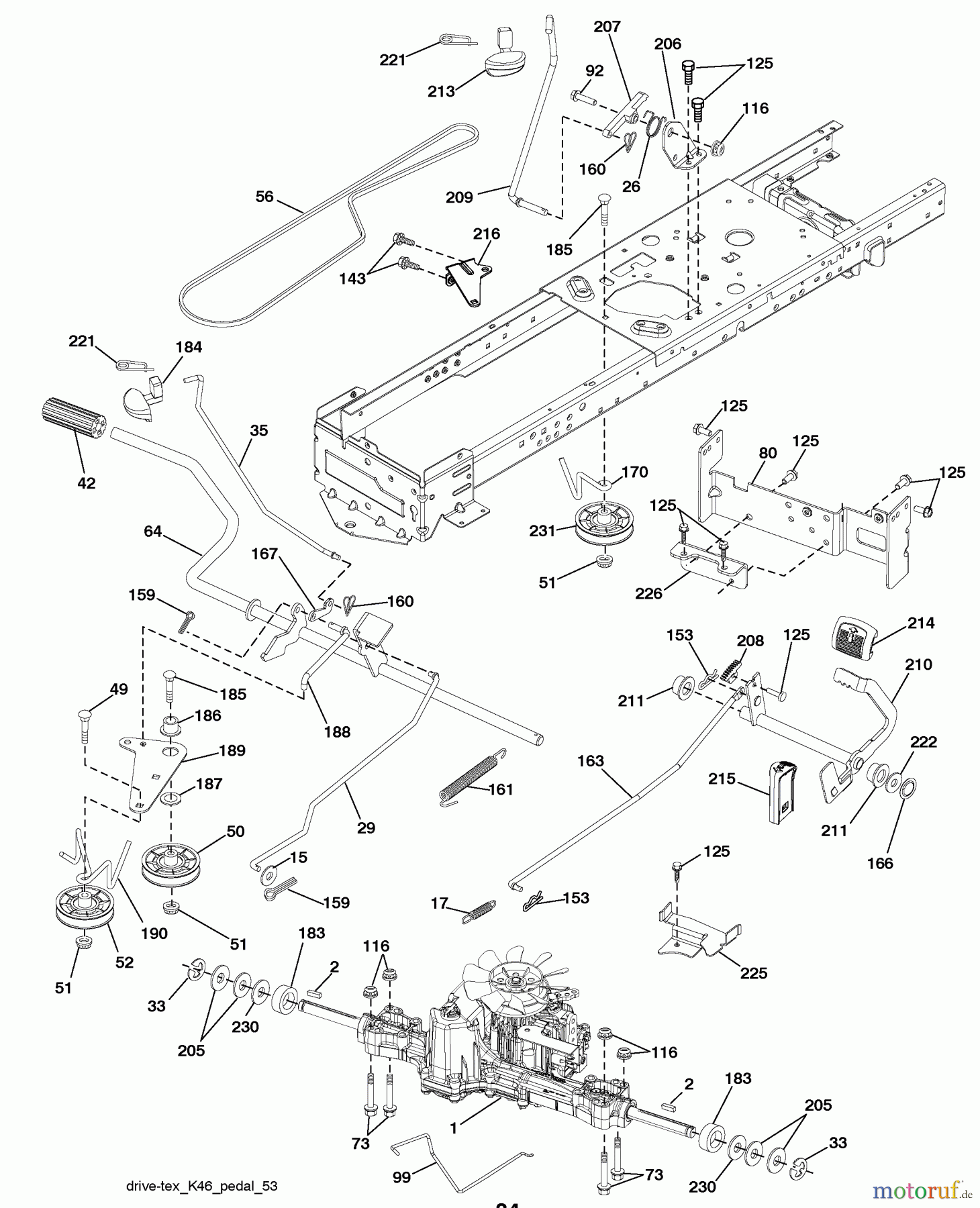Husqvarna Rasen und Garten Traktoren YTH 20K46 (917.289542) - Husqvarna Yard Tractor (2010-01 & After) (Sears Craftsman) Drive
