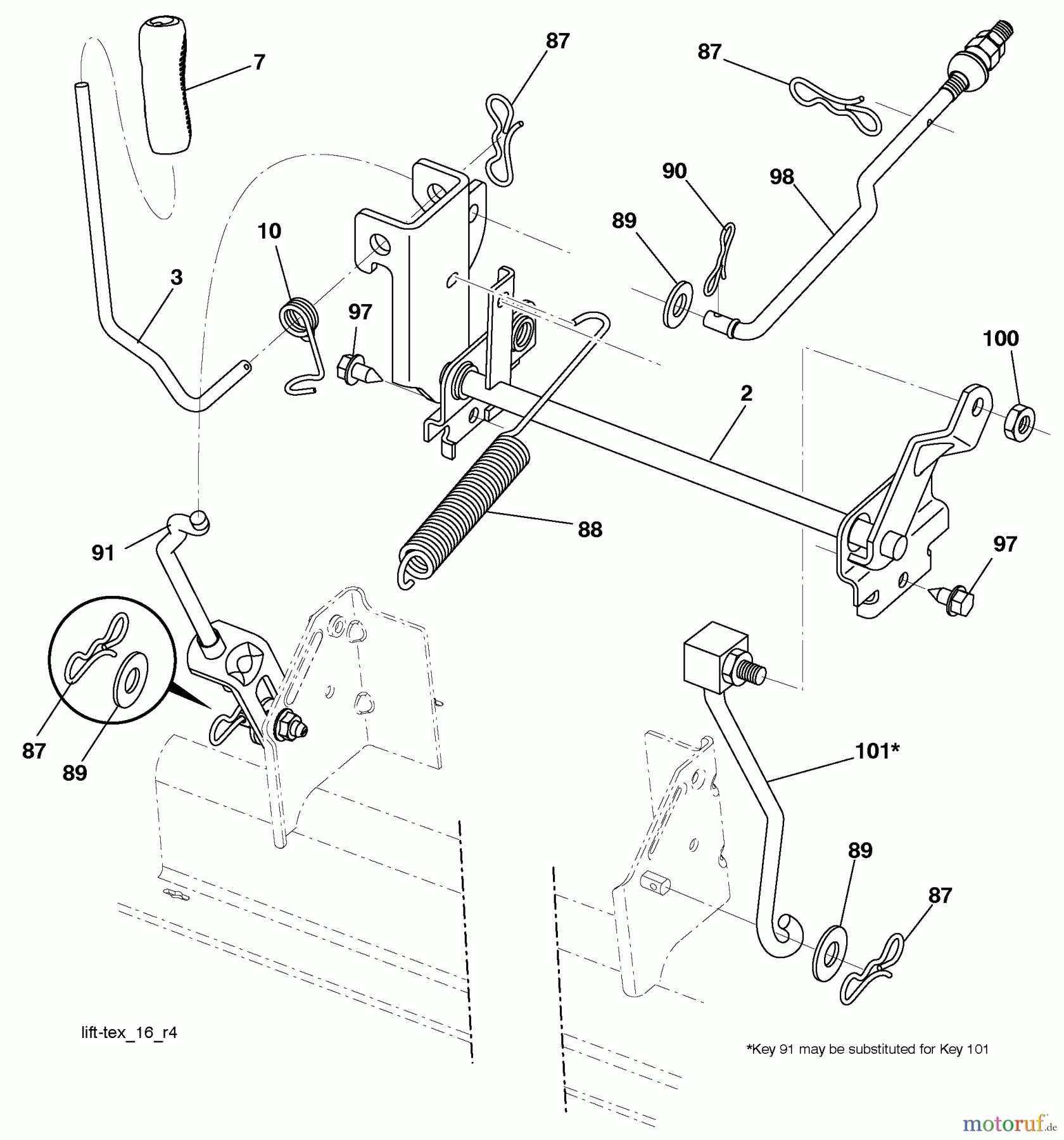 Husqvarna Rasen und Garten Traktoren YTH 20K46 (917.289542) - Husqvarna Yard Tractor (2010-01 & After) (Sears Craftsman) Mower Lift