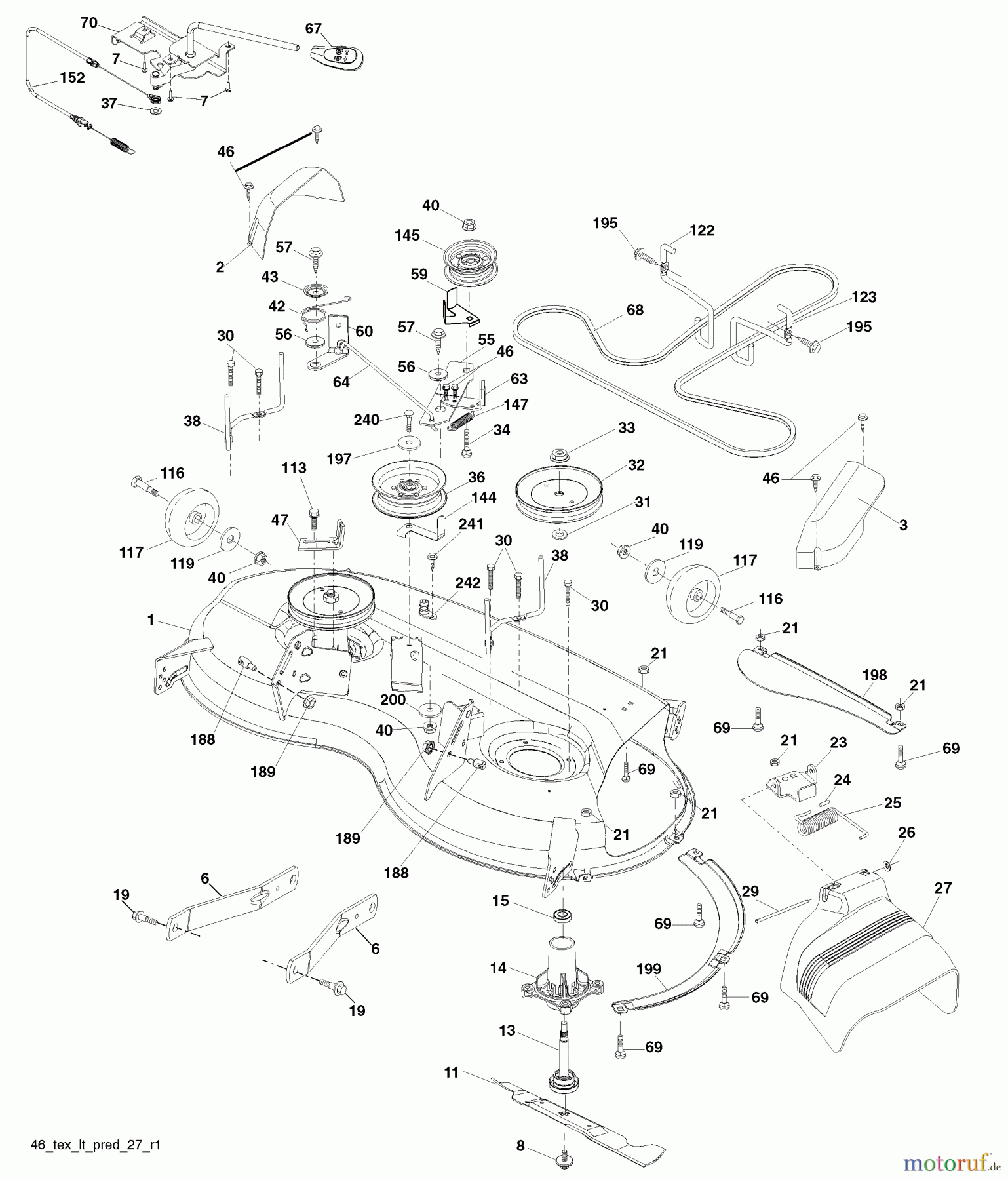 Husqvarna Rasen und Garten Traktoren YTH 20K46 (917.289543) - Husqvarna Yard Tractor (2010-02 & After) (Sears Craftsman) MowerDeck