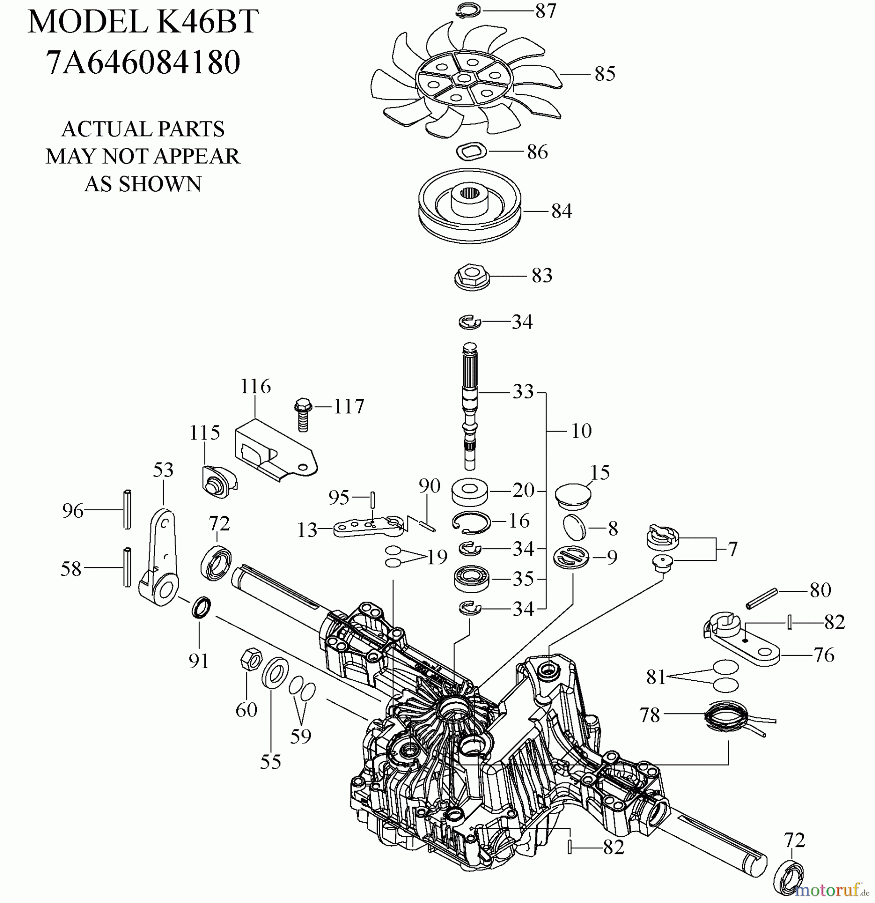 Husqvarna Rasen und Garten Traktoren YTH 20K46 (917.289543) - Husqvarna Yard Tractor (2010-02 & After) (Sears Craftsman) Tufftorq Transaxile