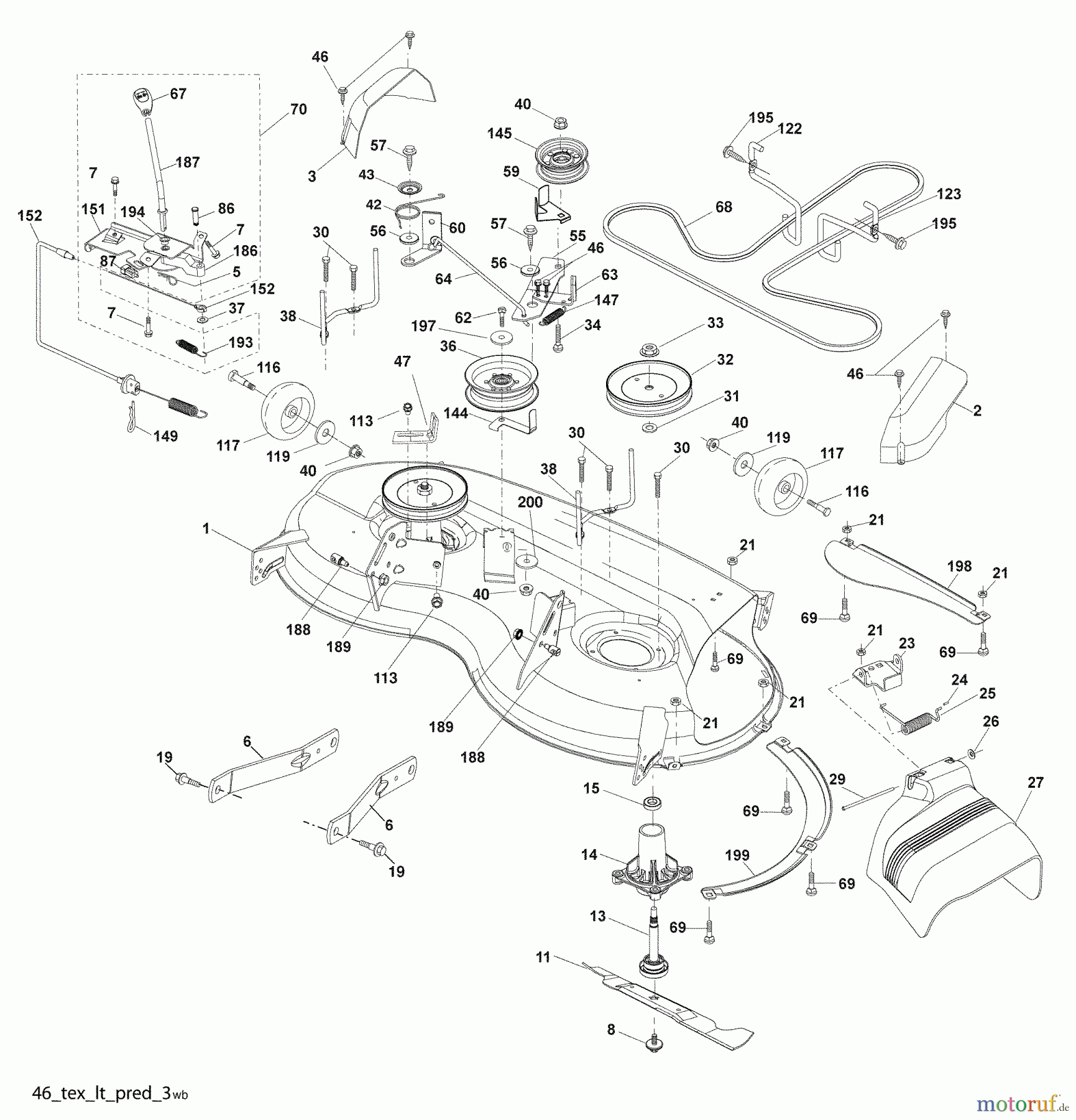 Husqvarna Rasen und Garten Traktoren YTH 20K46 (96043003300) - Husqvarna Yard Tractor (2008-10 & After) Mower Deck