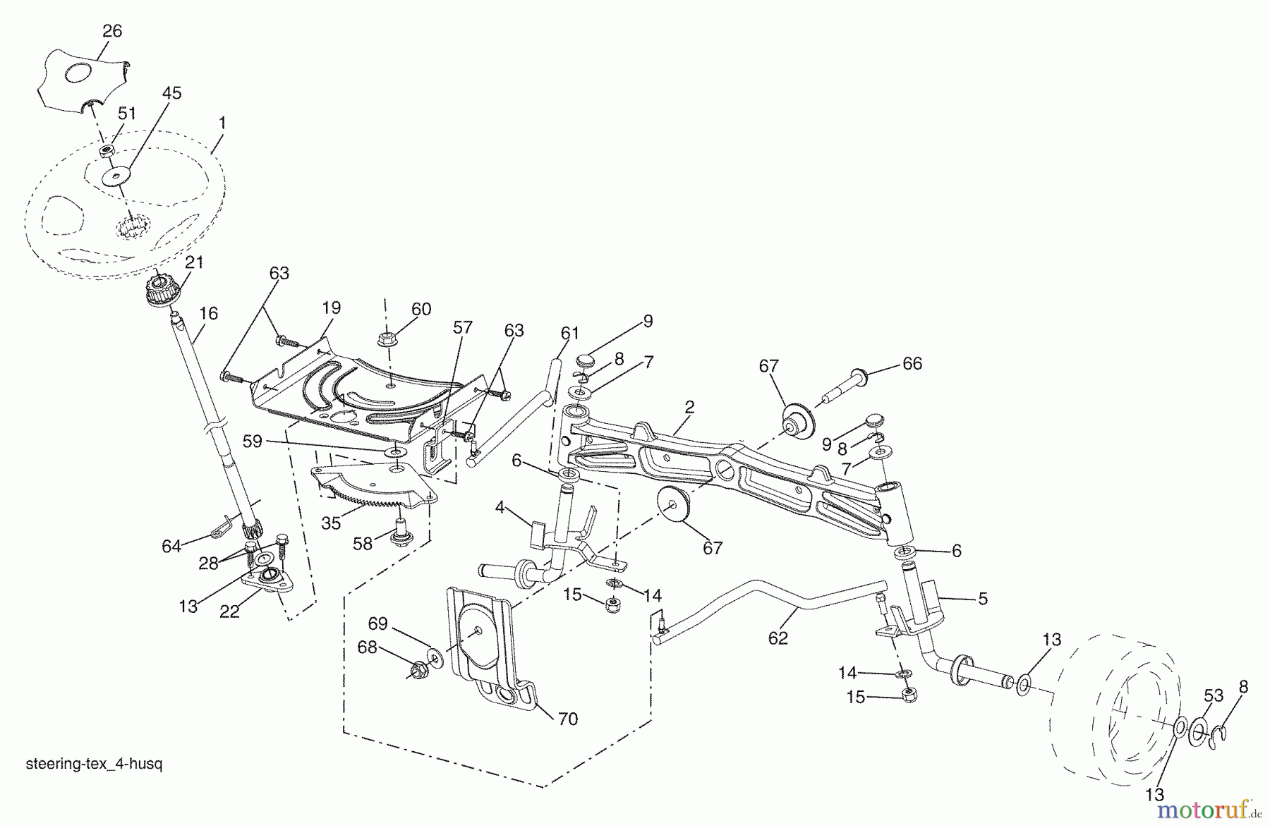 Husqvarna Rasen und Garten Traktoren YTH 20K46 (96043003300) - Husqvarna Yard Tractor (2008-10 & After) Steering Assembly
