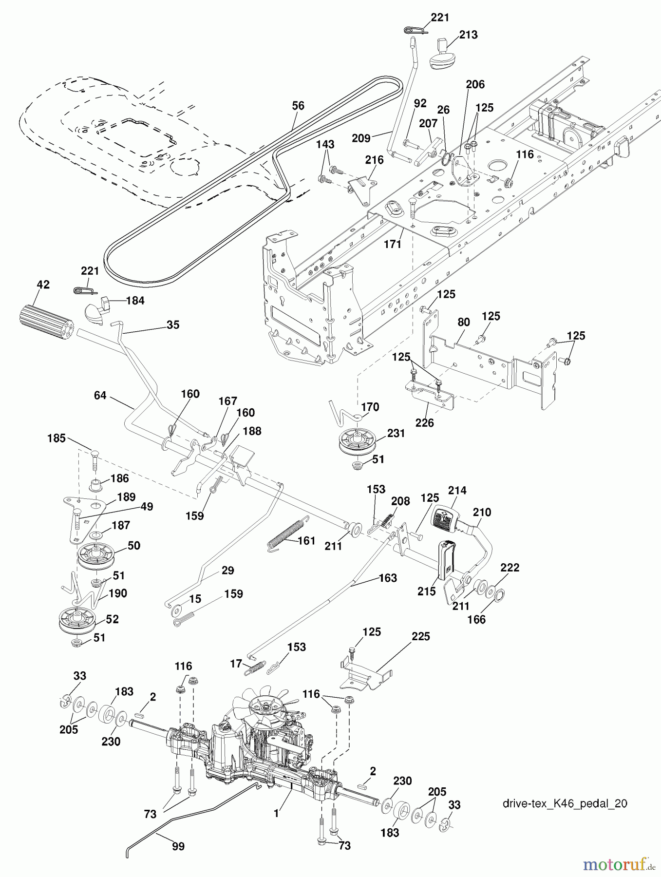Husqvarna Rasen und Garten Traktoren YTH 20K46 (96043003301) - Husqvarna Yard Tractor (2008-01 & After) Drive
