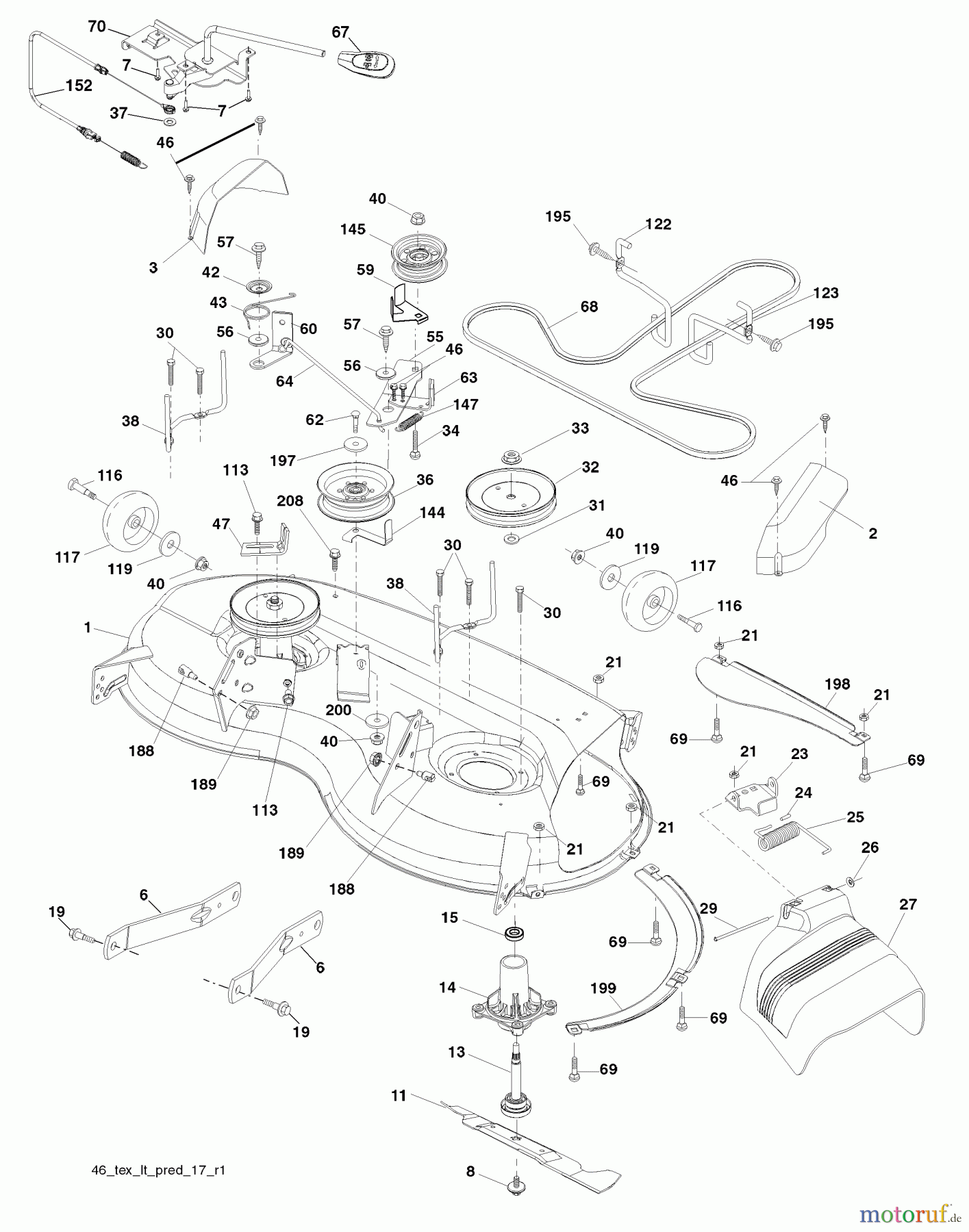 Husqvarna Rasen und Garten Traktoren YTH 20K46 (96043003301) - Husqvarna Yard Tractor (2008-01 & After) Mower Deck