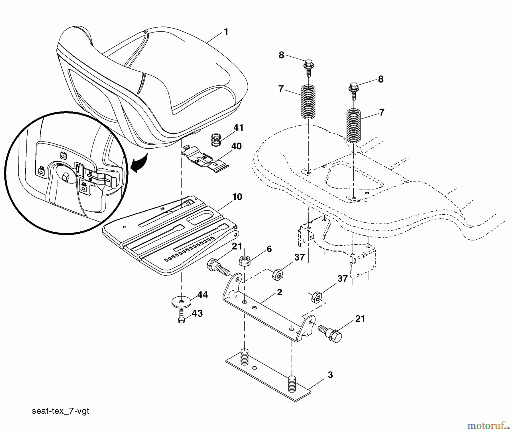 Husqvarna Rasen und Garten Traktoren YTH 20K46 (96043003301) - Husqvarna Yard Tractor (2008-01 & After) Seat Assembly
