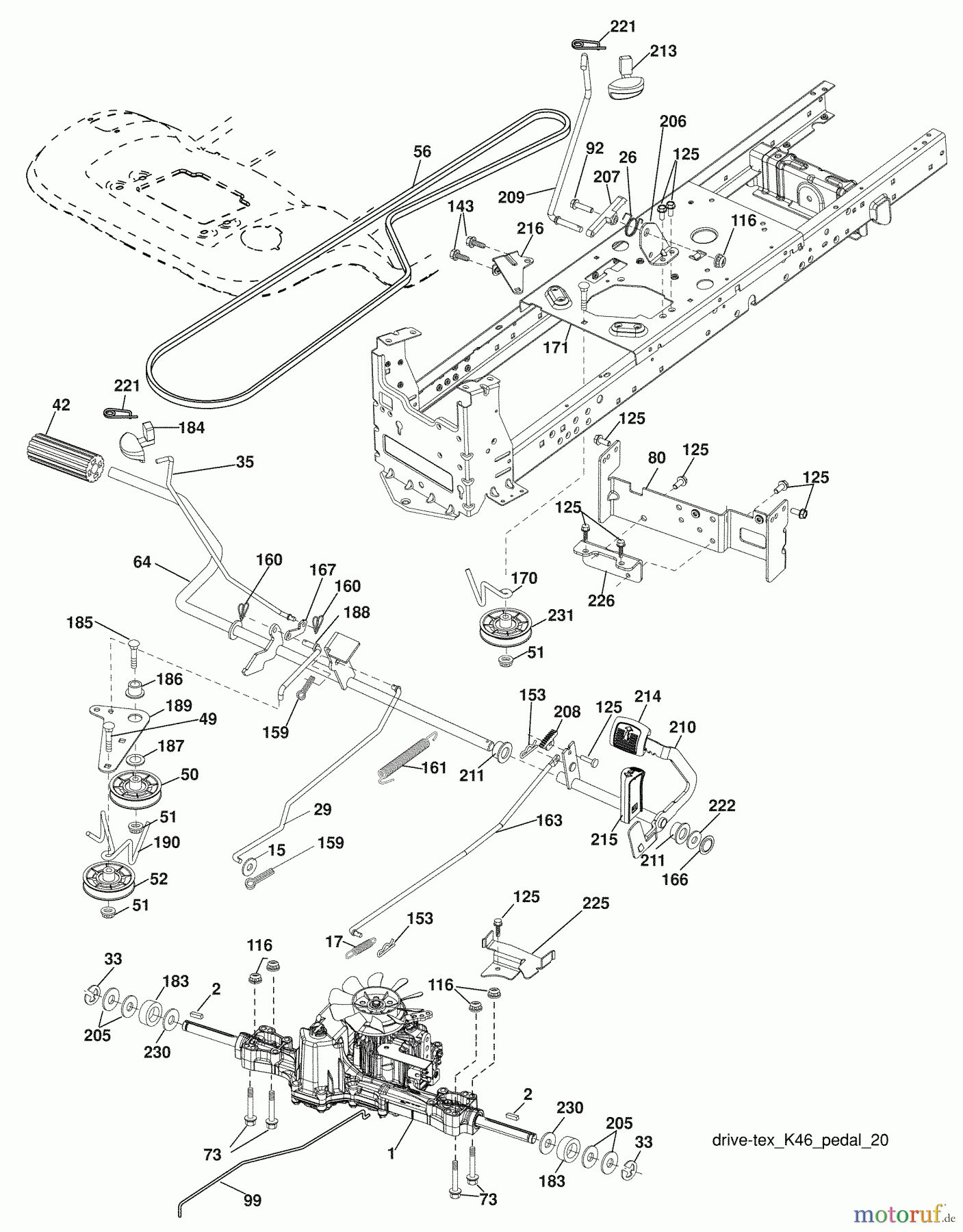 Husqvarna Rasen und Garten Traktoren YTH 20K46 (96043003301) - Husqvarna Yard Tractor (2008-10 & After) Drive