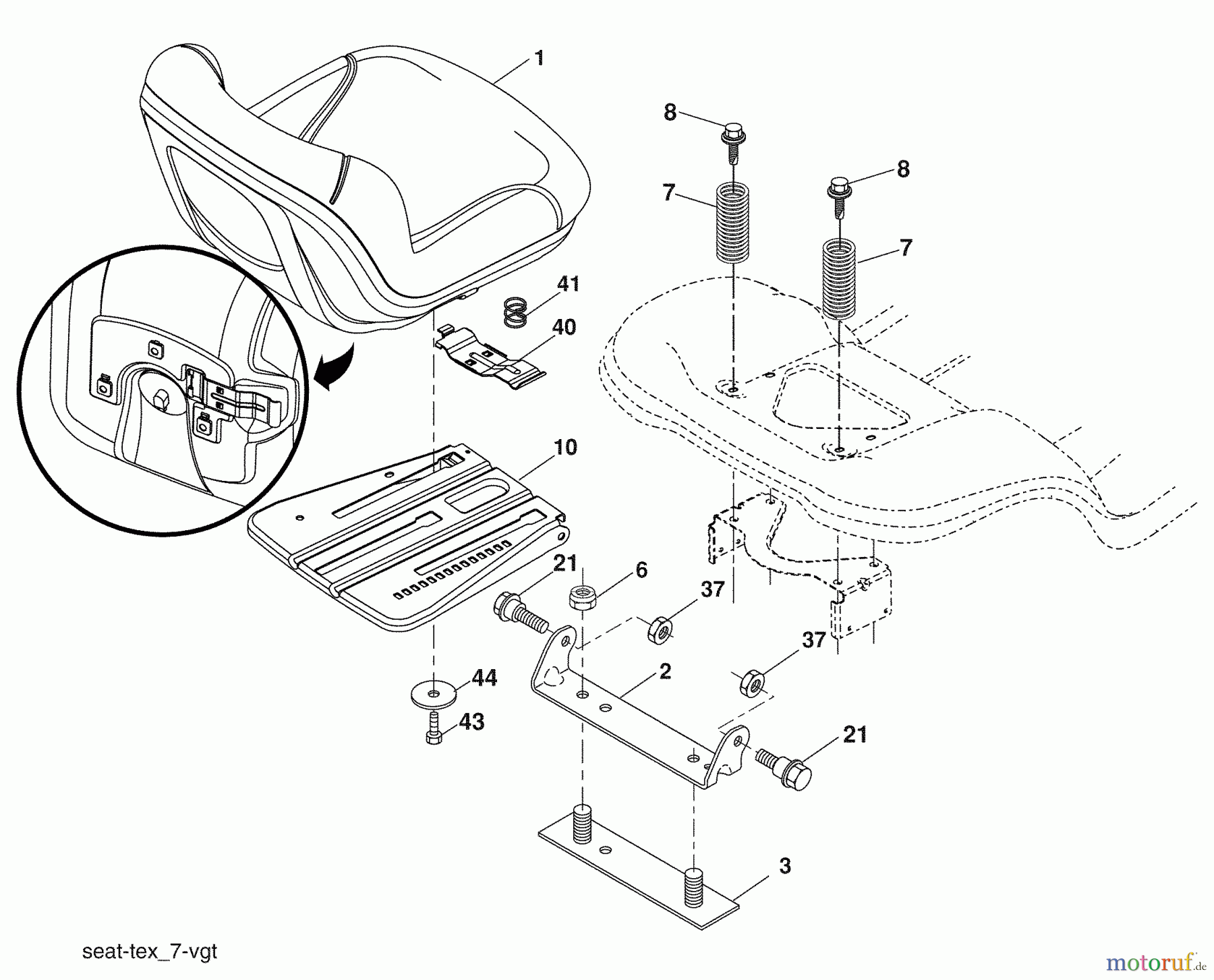  Husqvarna Rasen und Garten Traktoren YTH 20K46 (96043003301) - Husqvarna Yard Tractor (2008-10 & After) Seat Assembly