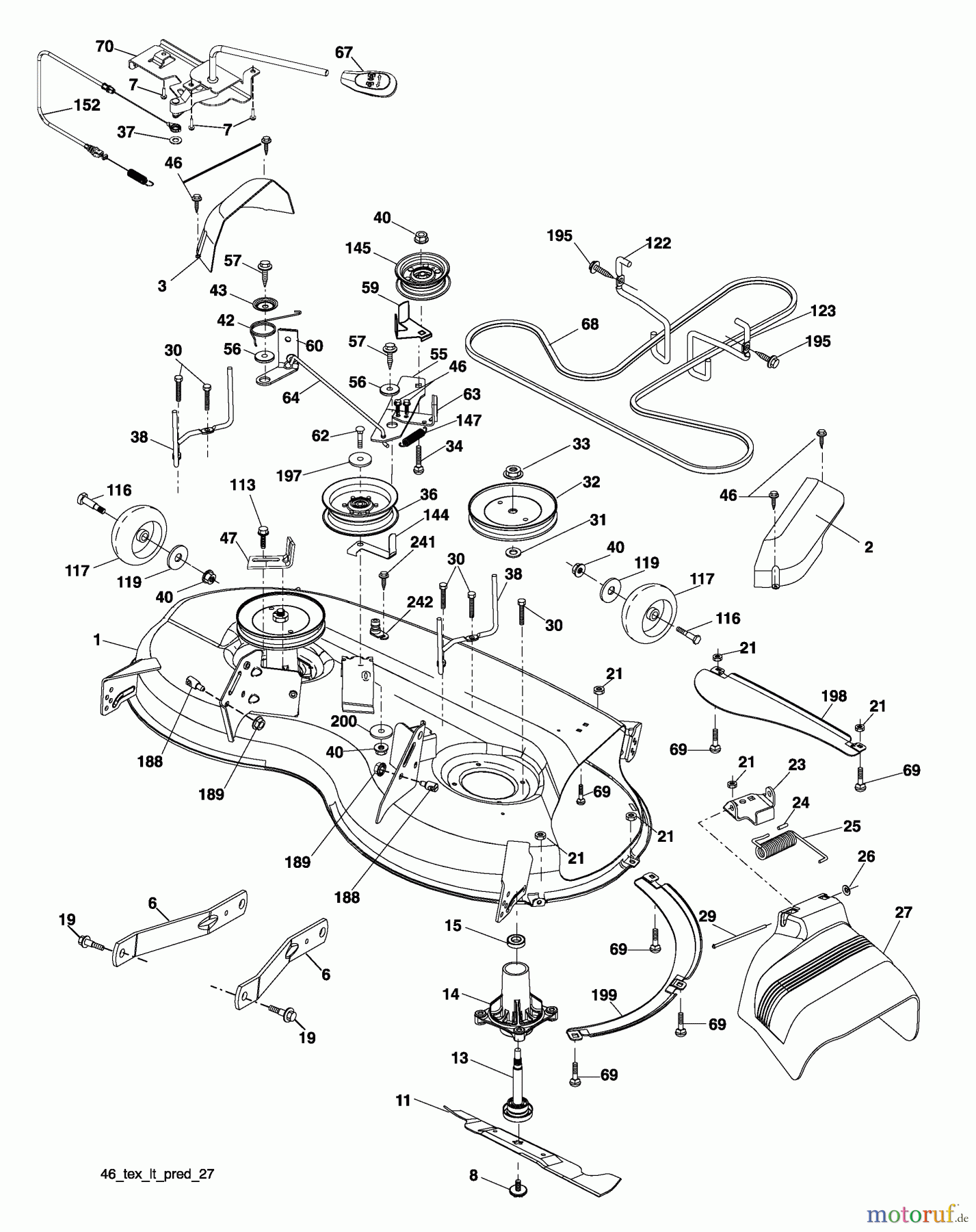 Husqvarna Rasen und Garten Traktoren YTH 20K46 (96043003302) - Husqvarna Yard Tractor (2008-09 & After) Mower Deck