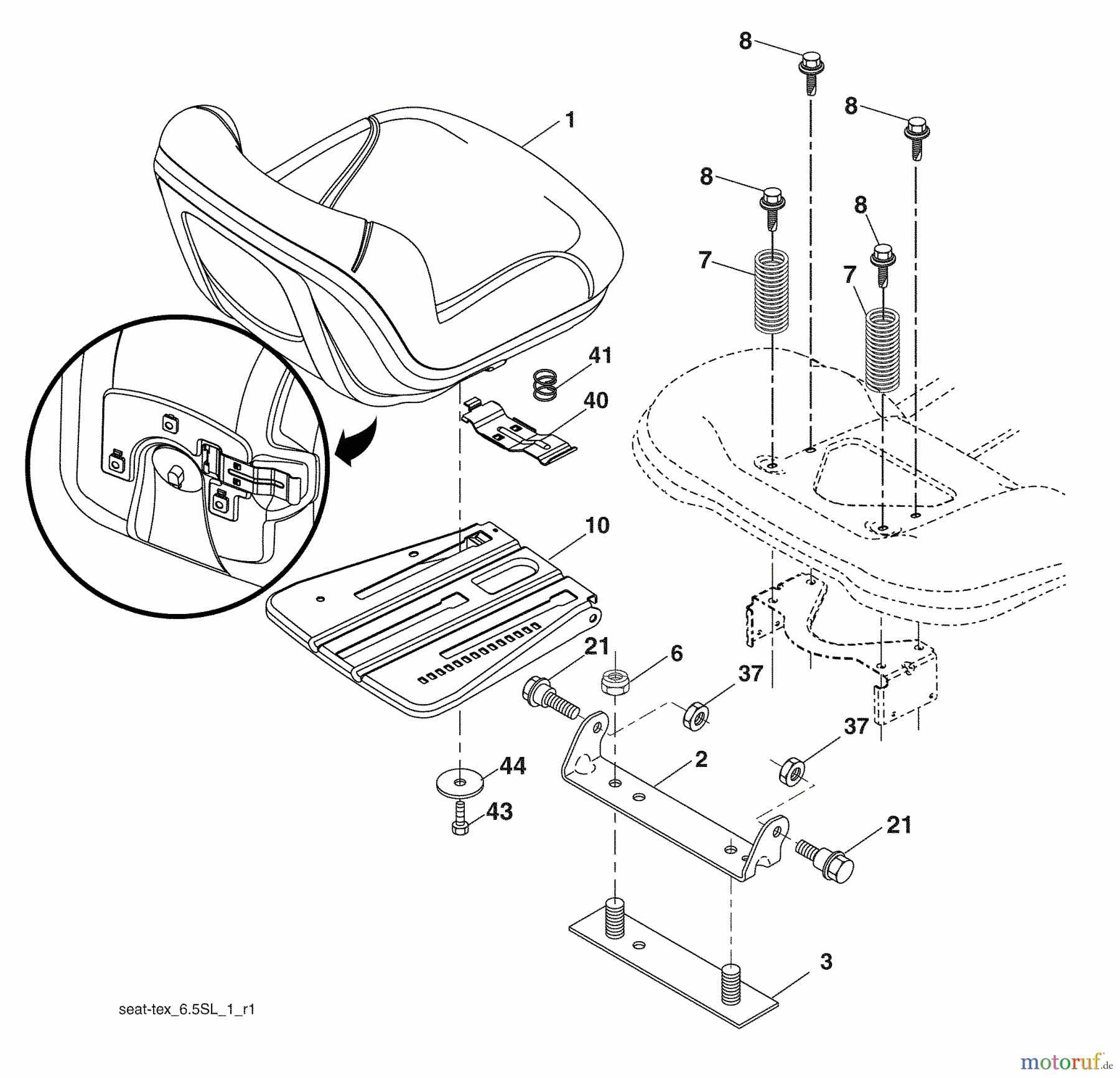 Husqvarna Rasen und Garten Traktoren YTH 20K46 (96043003302) - Husqvarna Yard Tractor (2008-09 & After) Seat Assembly