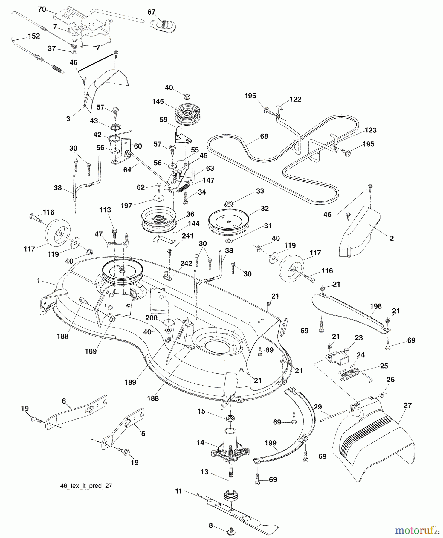 Husqvarna Rasen und Garten Traktoren YTH 20K46 (96043003303) - Husqvarna Yard Tractor (2008-12 & After) Mower Deck
