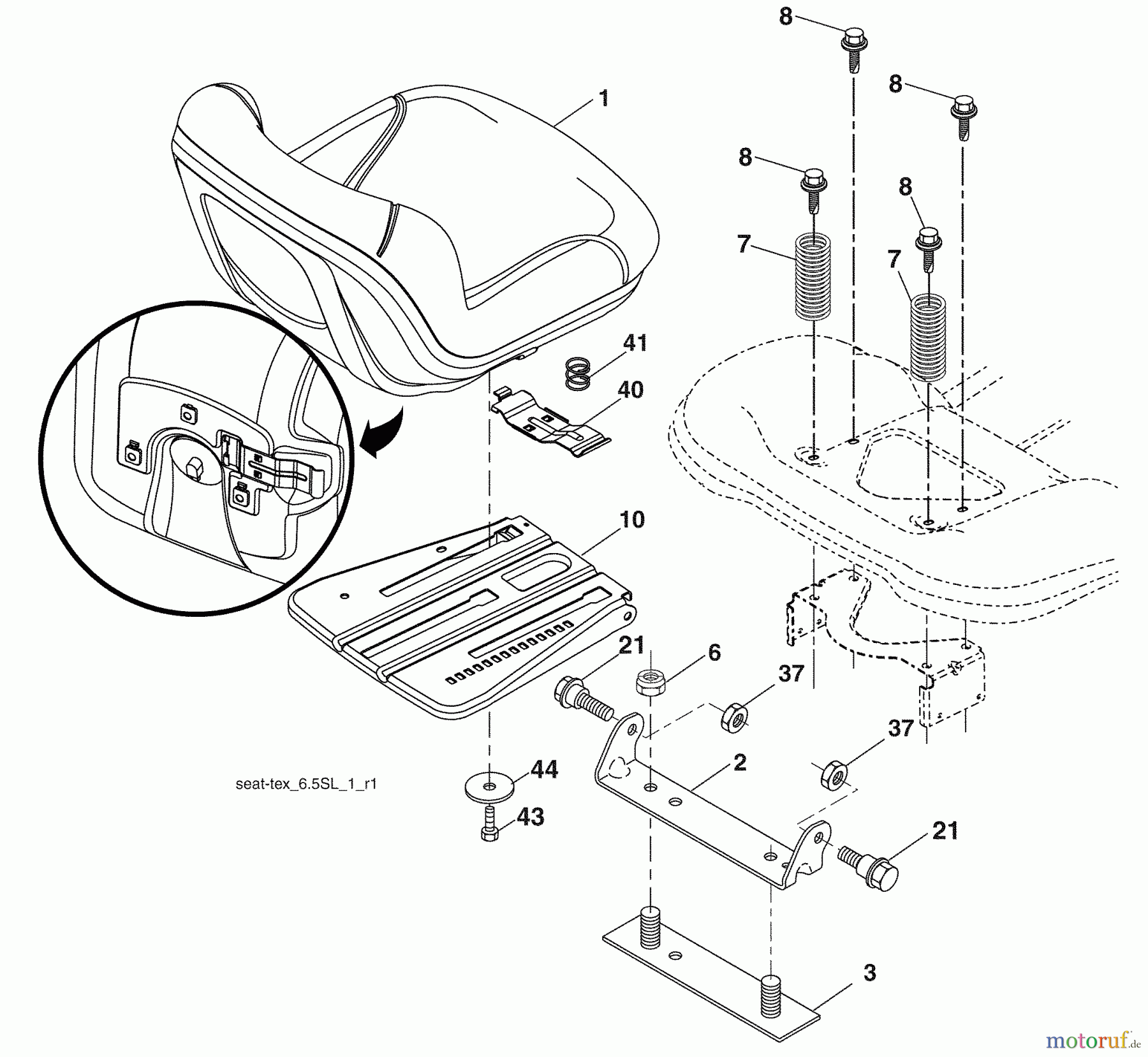 Husqvarna Rasen und Garten Traktoren YTH 20K46 (96043003303) - Husqvarna Yard Tractor (2008-12 & After) Seat Assembly