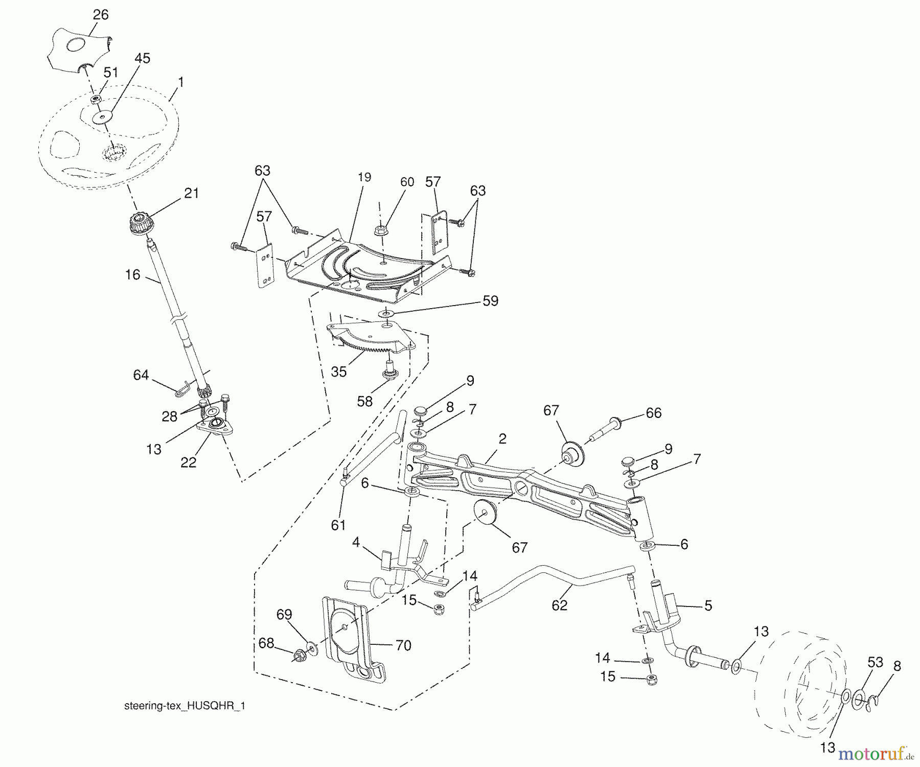 Husqvarna Rasen und Garten Traktoren YTH 20K46 (96043003303) - Husqvarna Yard Tractor (2008-12 & After) Steering Assembly