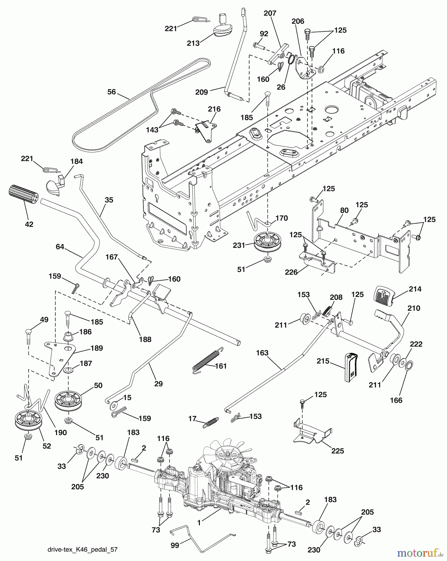 Husqvarna Rasen und Garten Traktoren YTH 20K46 (96043003304) - Husqvarna Yard Tractor (2009-05 & After) Drive