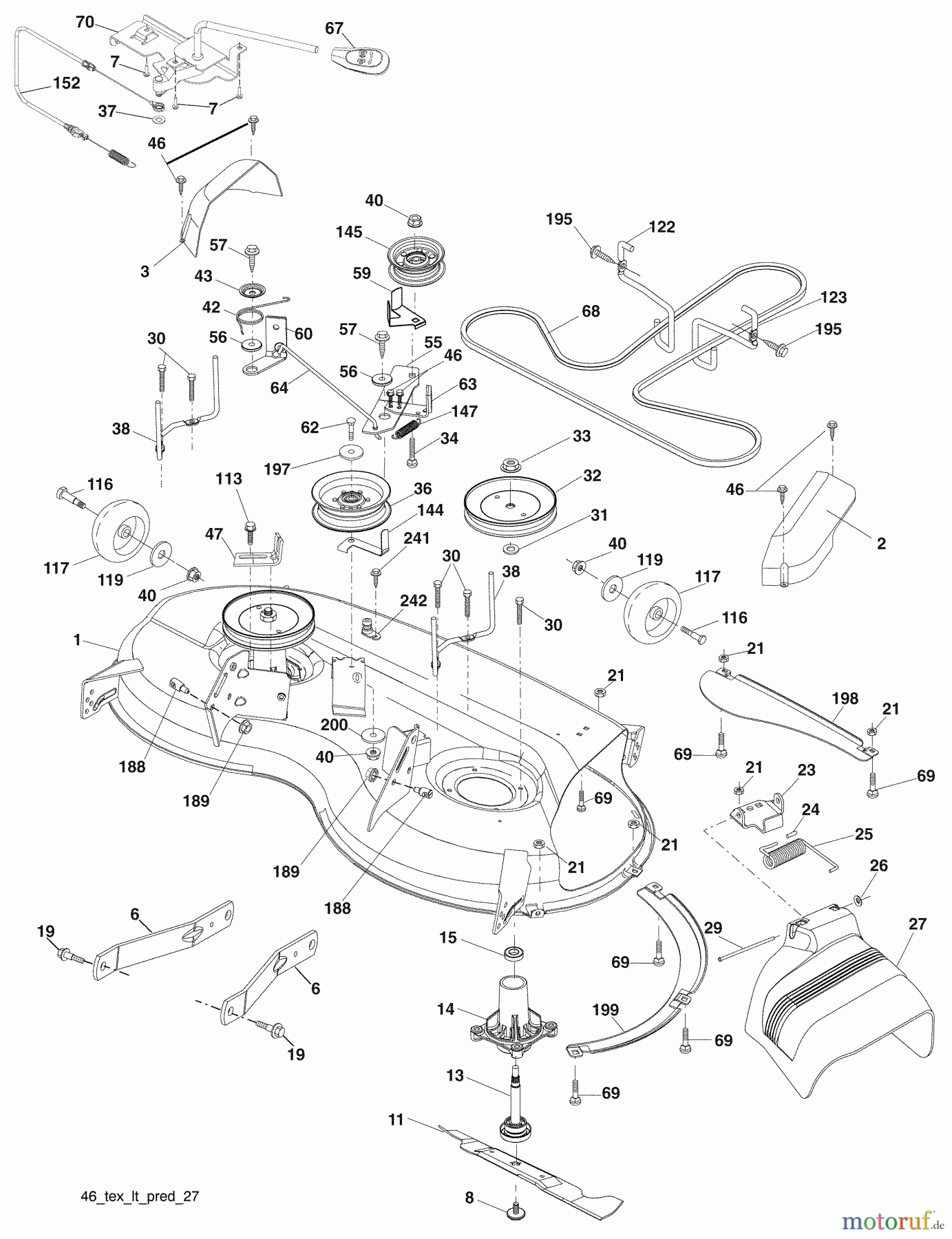 Husqvarna Rasen und Garten Traktoren YTH 20K46 (96043003304) - Husqvarna Yard Tractor (2009-05 & After) Mower Deck