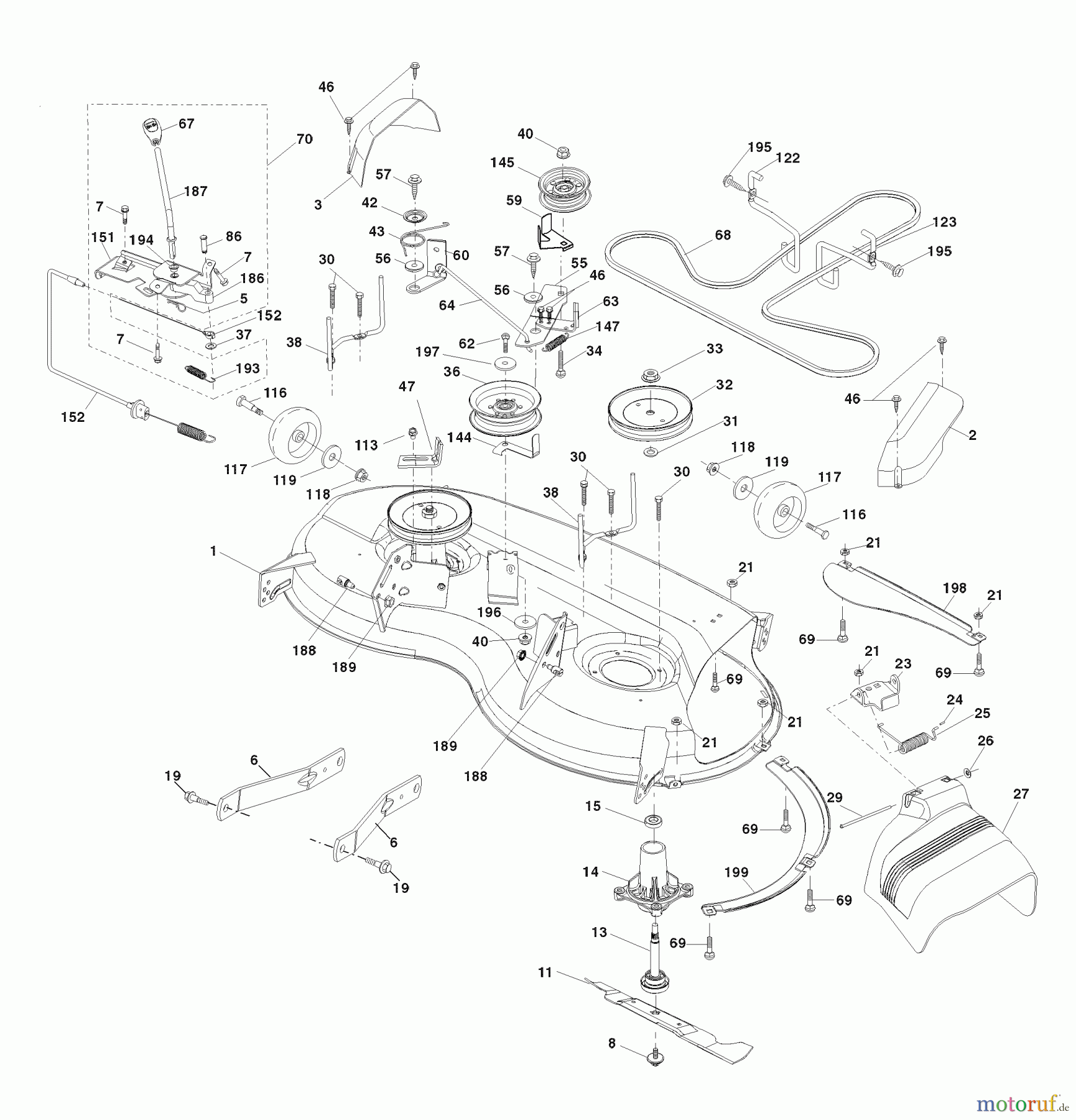 Husqvarna Rasen und Garten Traktoren YTH 20K46 (96045000401) - Husqvarna Yard Tractor (2007-07 & After) Mower Deck