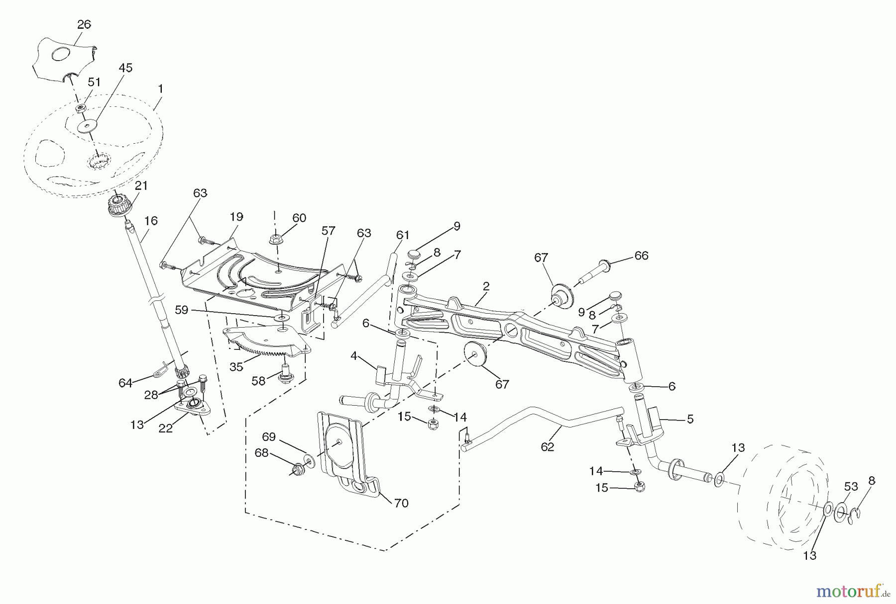 Husqvarna Rasen und Garten Traktoren YTH 20K46 (96045000401) - Husqvarna Yard Tractor (2007-07 & After) Steering Assembly
