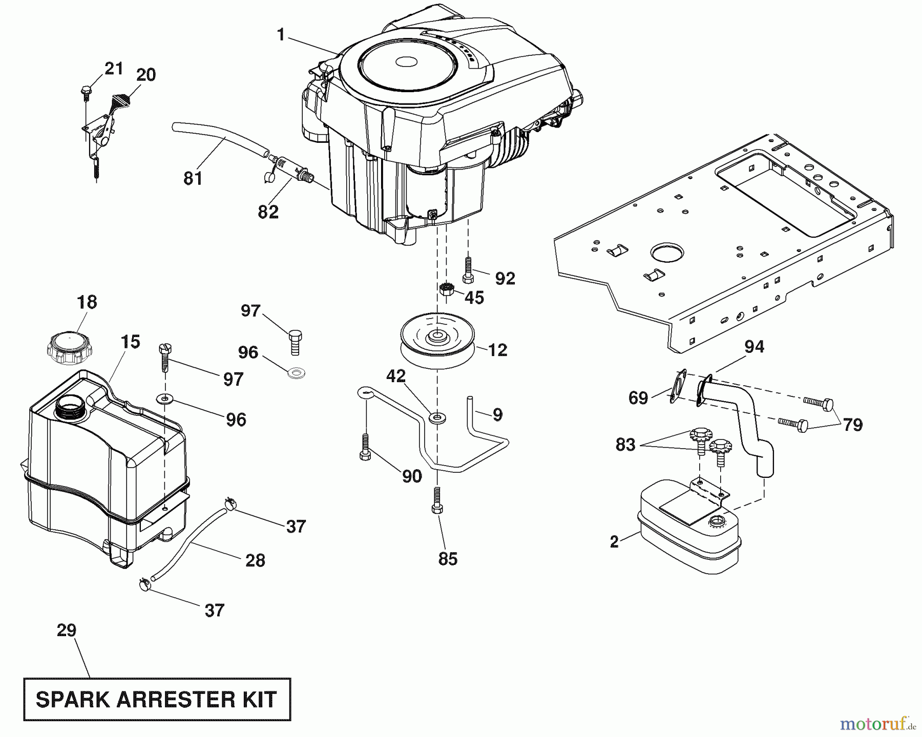 Husqvarna Rasen und Garten Traktoren YTH 20K46 (96045000402) - Husqvarna Yard Tractor (2007-07 & After) Engine