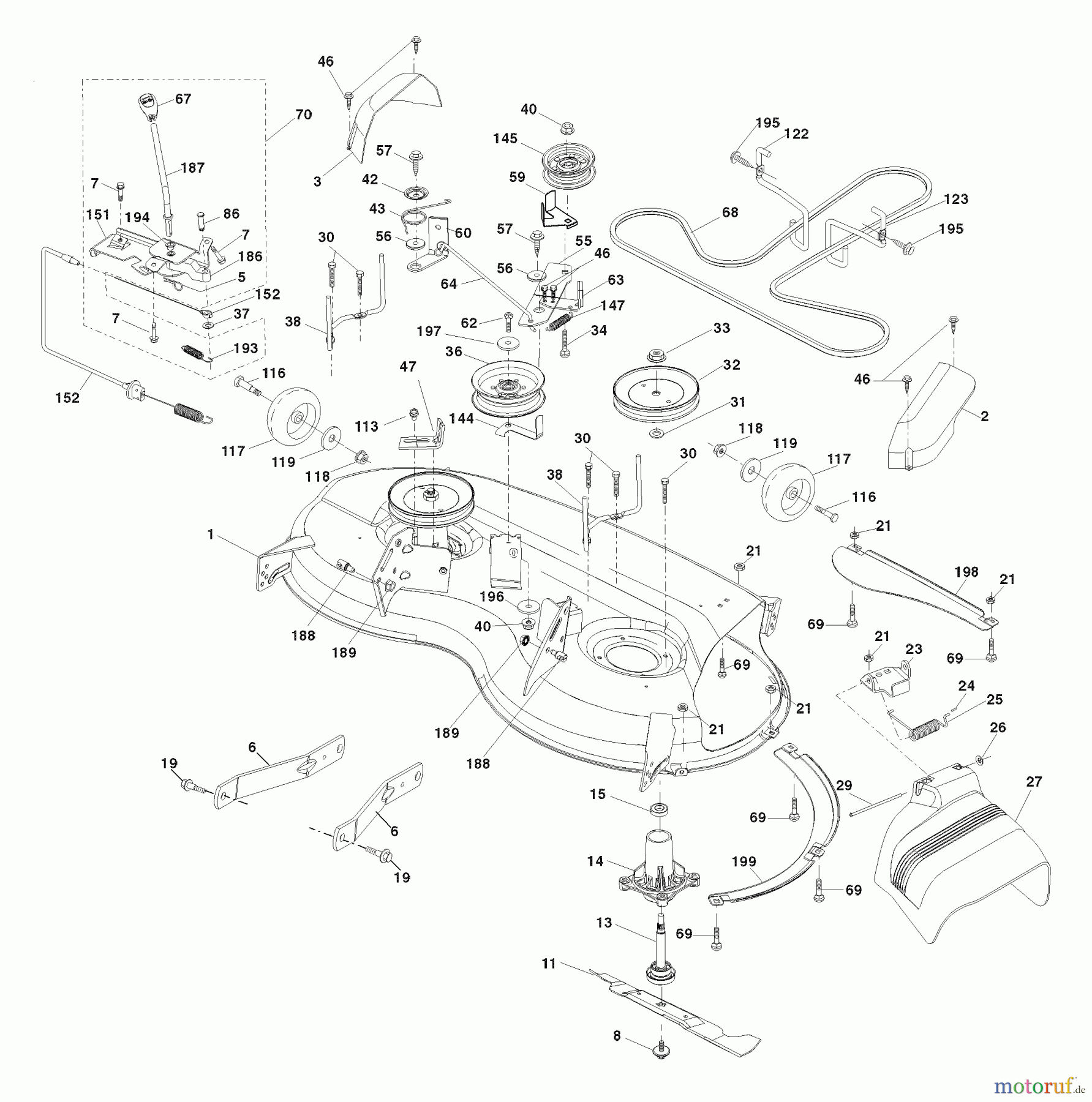 Husqvarna Rasen und Garten Traktoren YTH 20K46 (96045000402) - Husqvarna Yard Tractor (2007-07 & After) Mower Deck