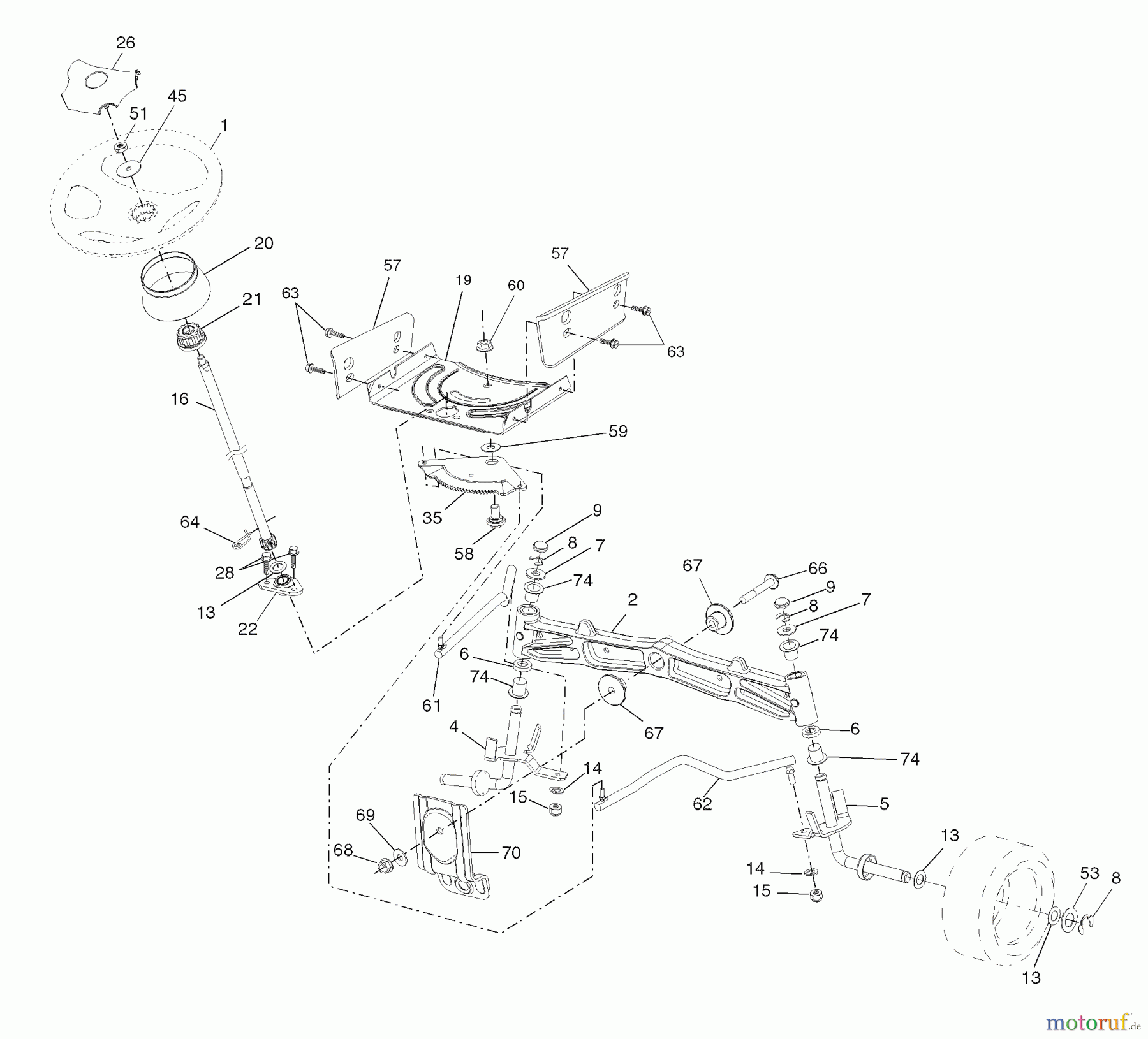 Husqvarna Rasen und Garten Traktoren YTH 20K46 (96045000403) - Husqvarna Yard Tractor (2007-10 & After) Steering Assembly