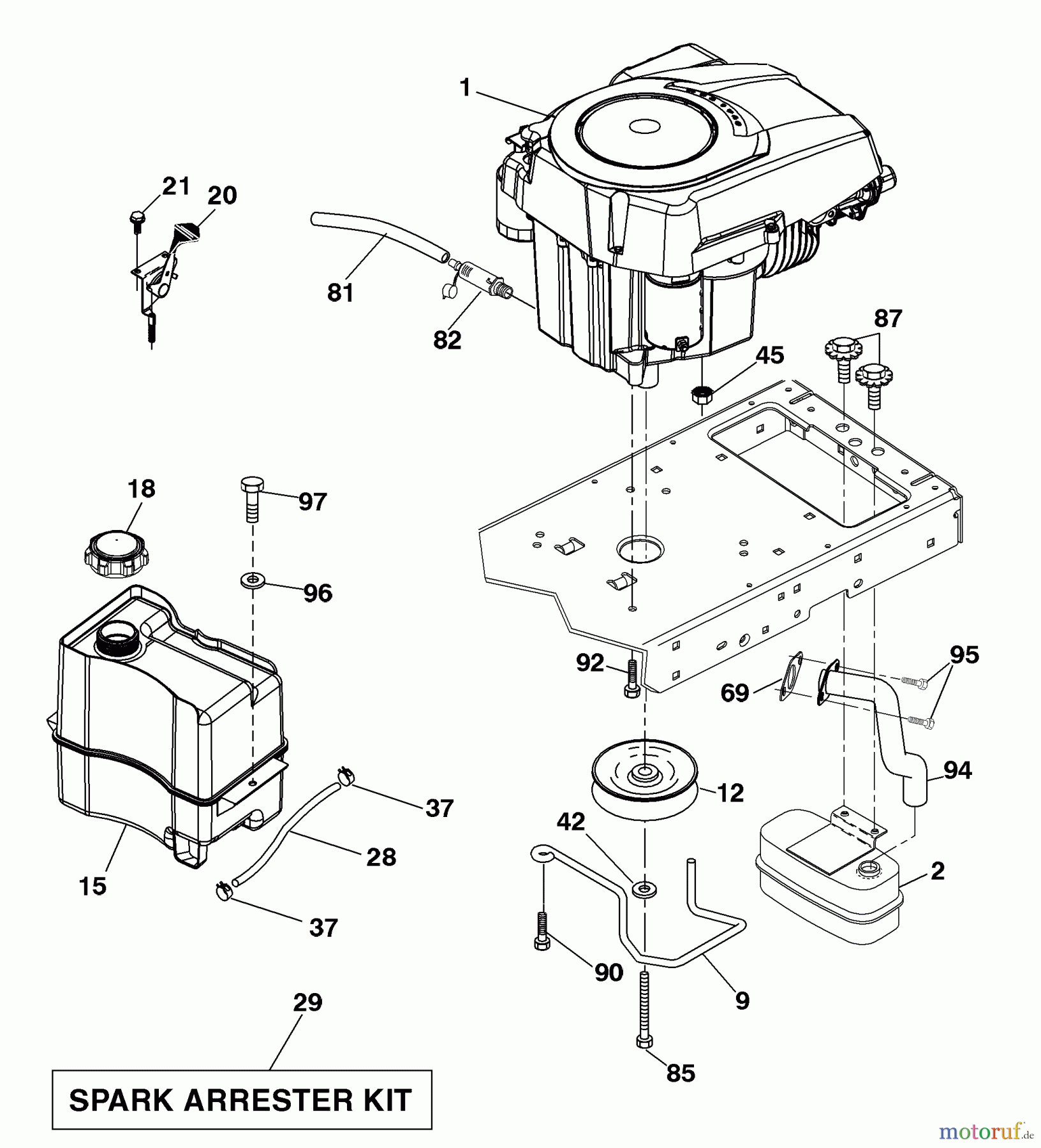Husqvarna Rasen und Garten Traktoren YTH 20K46 (96045000404) - Husqvarna Yard Tractor (2007-10 & After) Engine