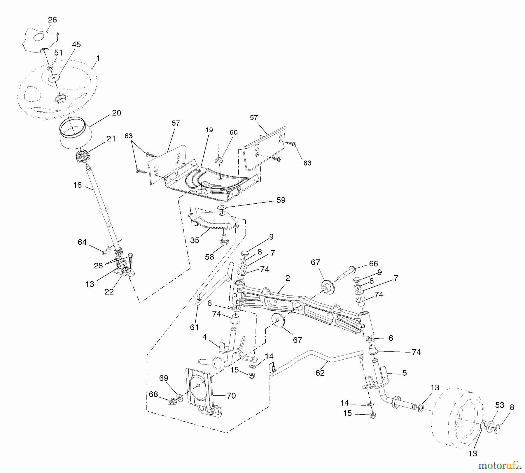 Husqvarna Rasen und Garten Traktoren YTH 20K46 (96045000404) - Husqvarna Yard Tractor (2007-10 & After) Steering Assembly