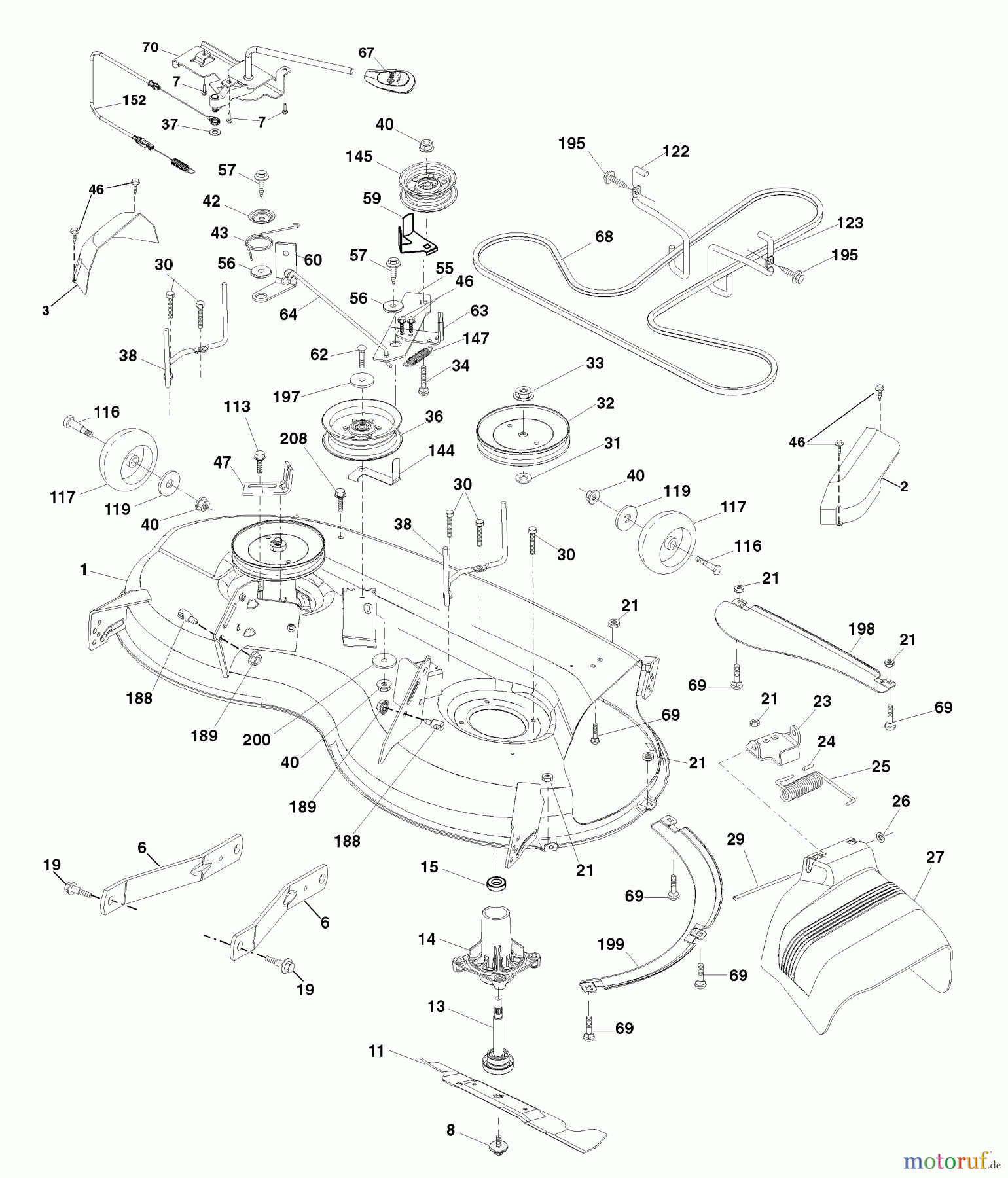 Husqvarna Rasen und Garten Traktoren YTH 20K46 (96045000405) - Husqvarna Yard Tractor (2008-01 & After) Mower Deck