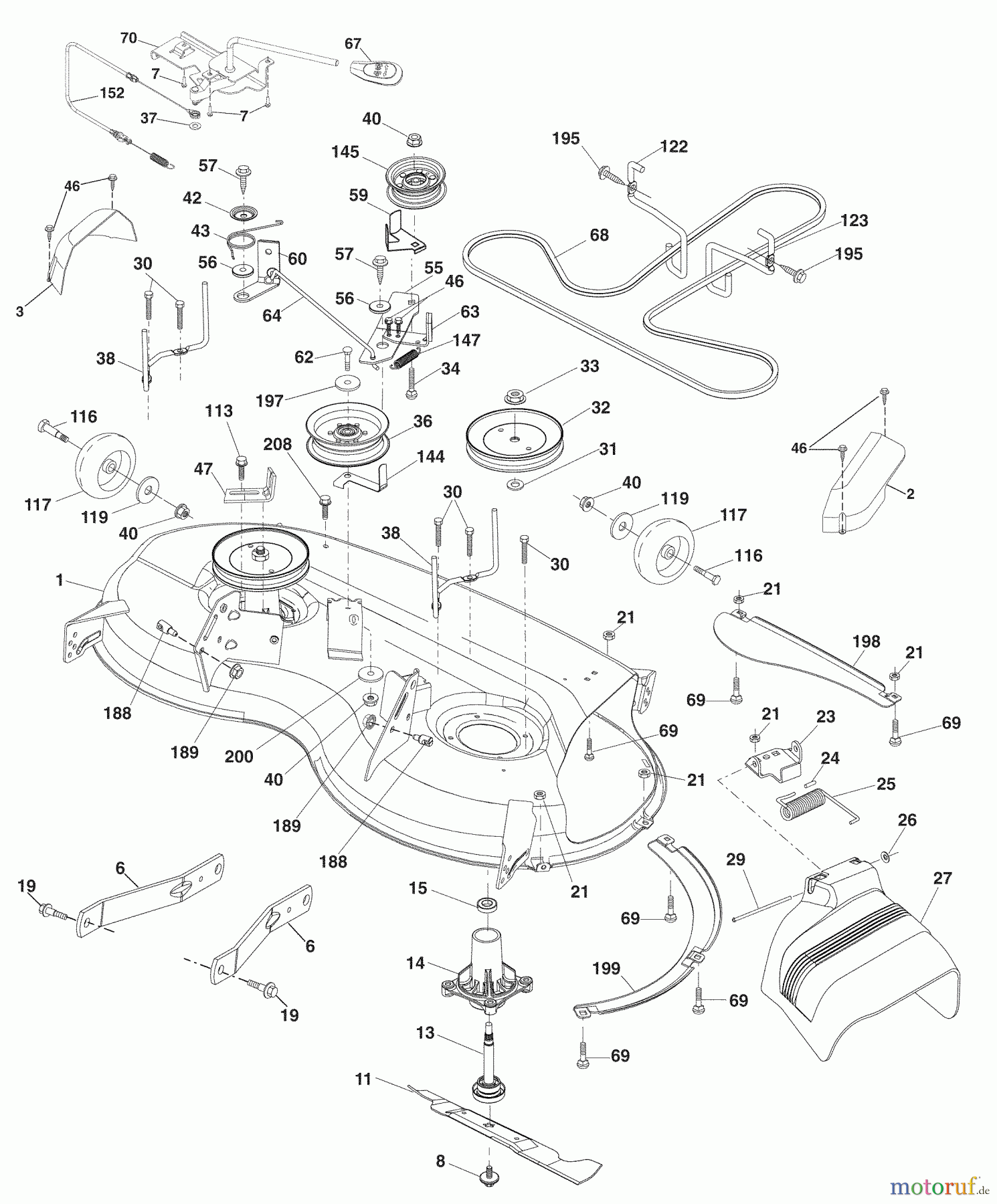 Husqvarna Rasen und Garten Traktoren YTH 20K46 (96045000406) - Husqvarna Yard Tractor (2008-03 & After) Mower Deck