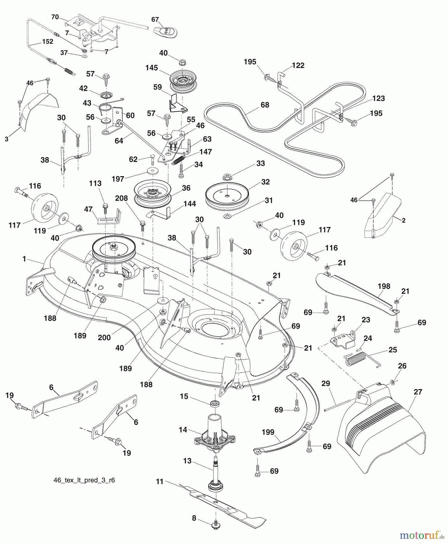 Husqvarna Rasen und Garten Traktoren YTH 20K46 (96045000407) - Husqvarna Yard Tractor (2008-07 & After) Mower Deck