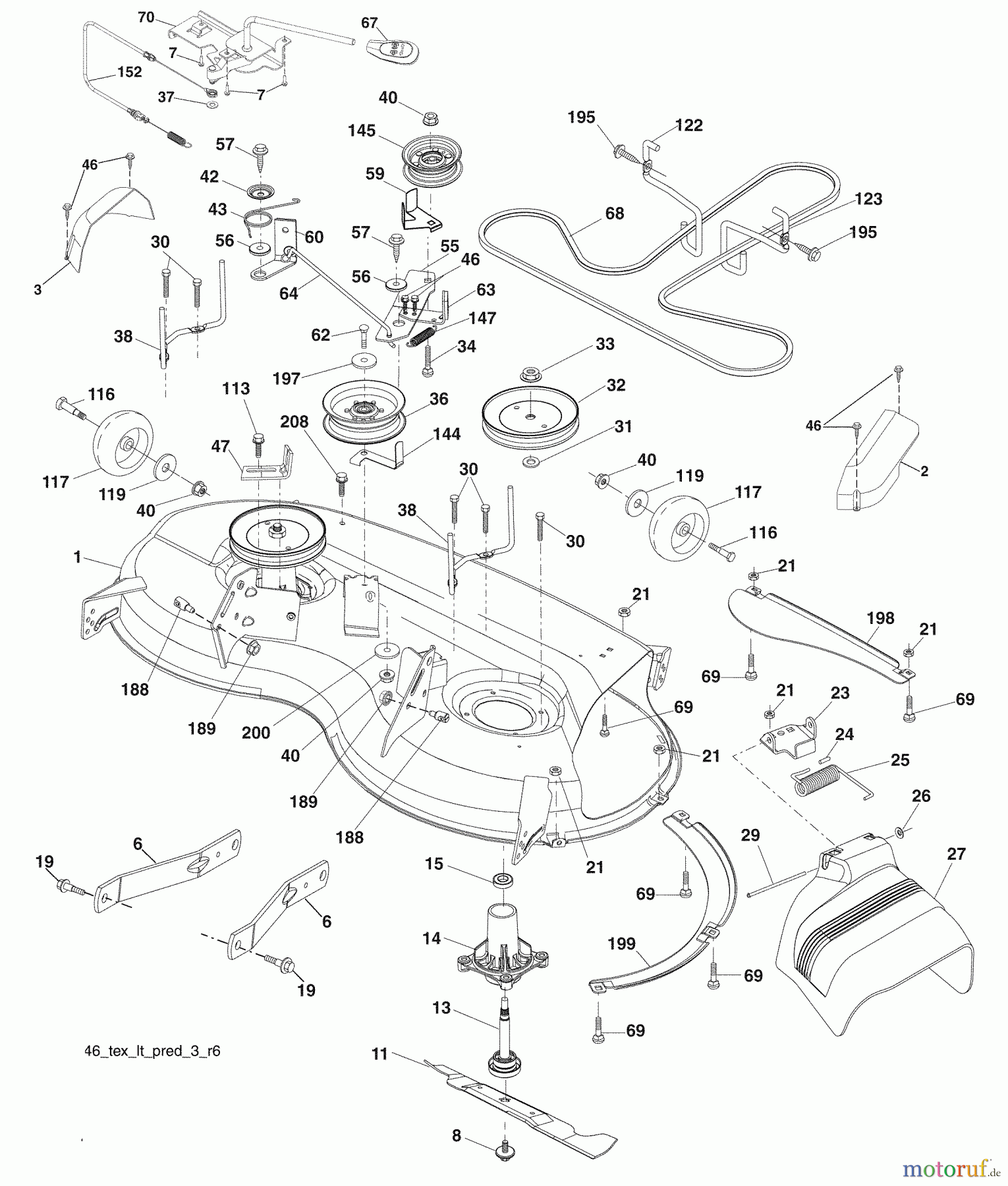Husqvarna Rasen und Garten Traktoren YTH 20K46 (96045000408) - Husqvarna Yard Tractor (2008-07 & After) Mower Deck