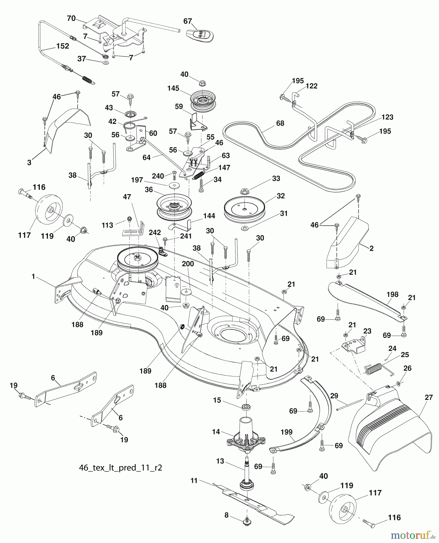 Husqvarna Rasen und Garten Traktoren YTH 20K46 (96045000412) - Husqvarna Yard Tractor (2008-10 & After) Mower Deck